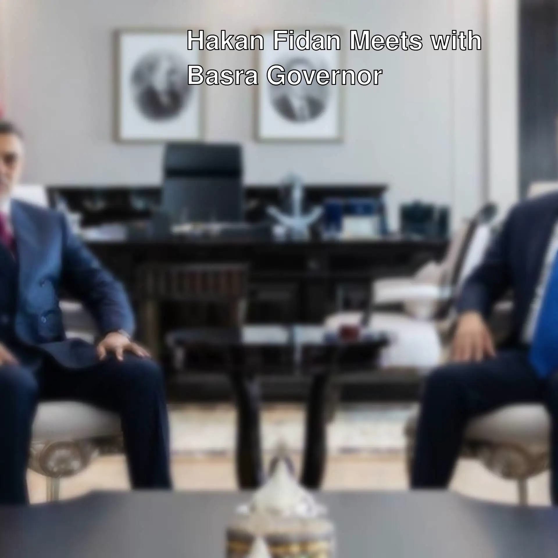 Meeting between Foreign Minister Hakan Fidan and Basra Governor Eydani. Meeting between Foreign Minister Hakan Fidan and Basra Governor Eydani.