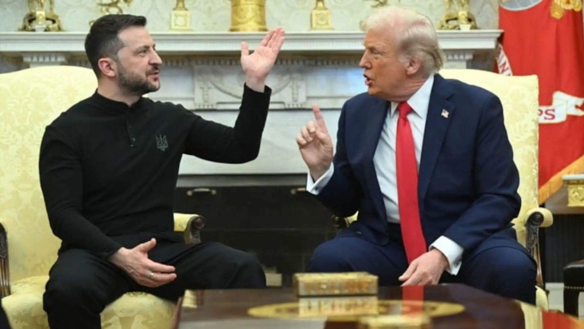 Zelenski and Trump discussing the ceasefire over the phone.