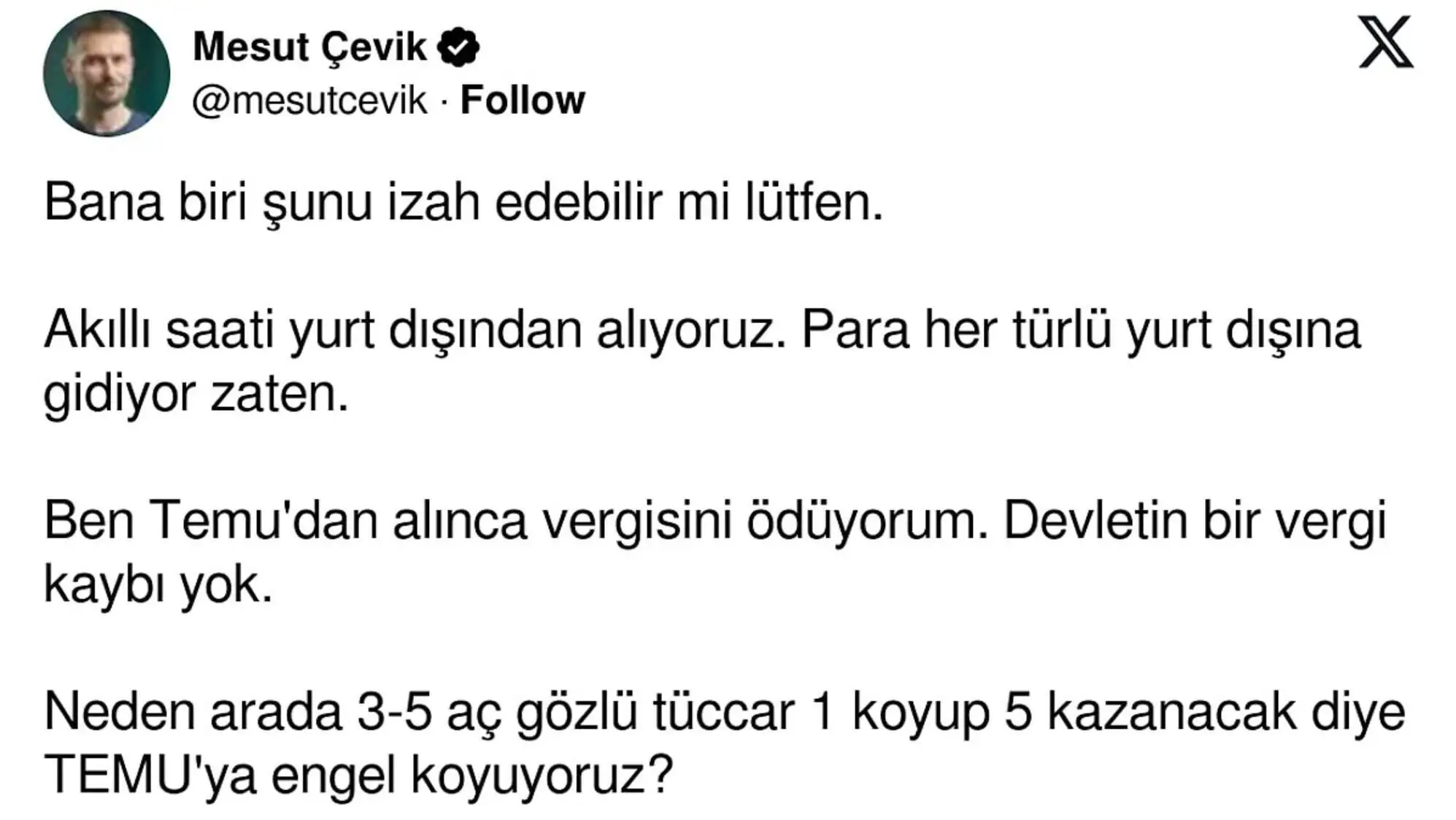Bir sosyal medya gönderisinin ekran görüntüsü.