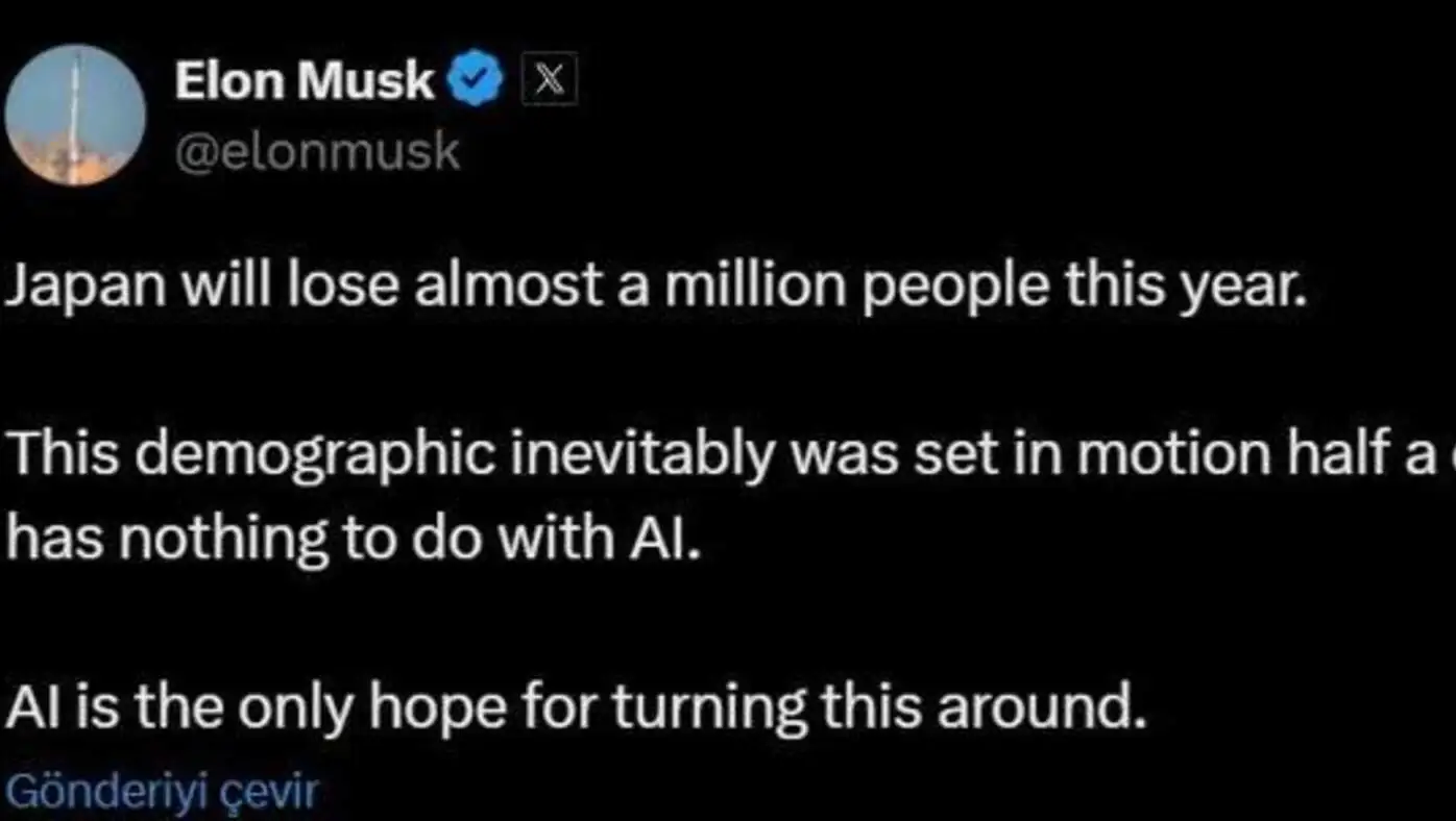 Elon Musk'ın Japonya ile ilgili uyarısı.