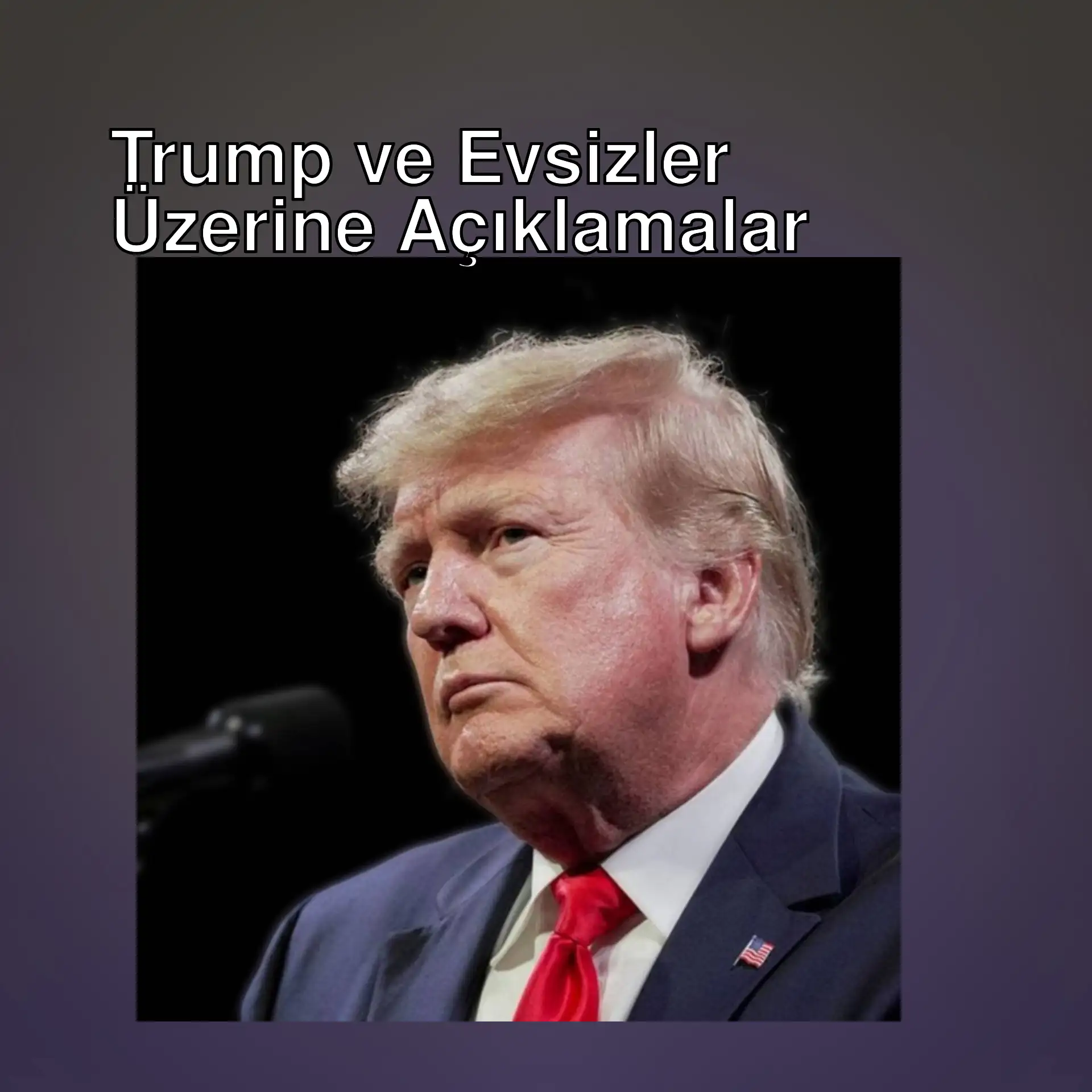Trump, evsizler hakkında basın toplantısı yapıyor.