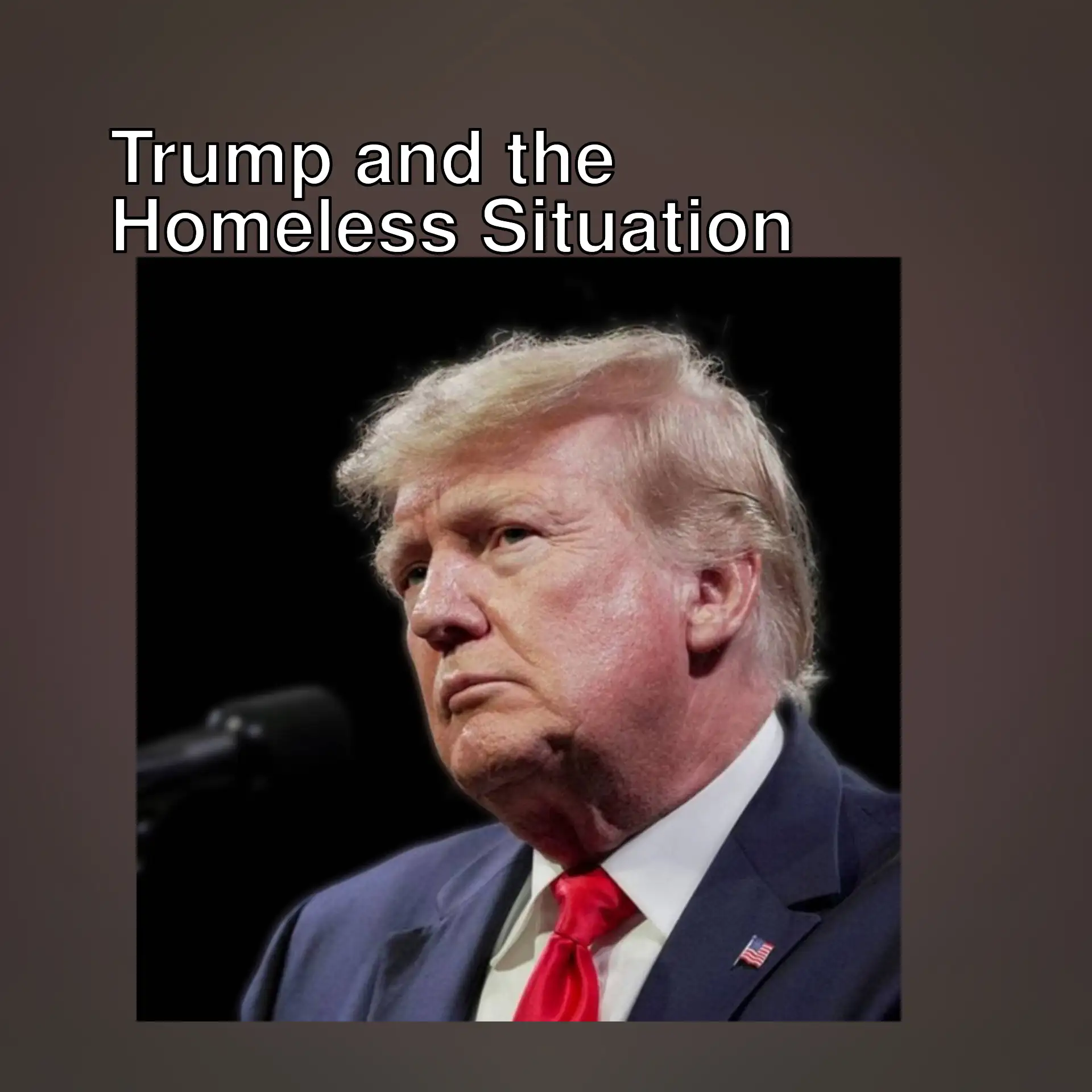 Trump speaking about the homeless at a press conference.