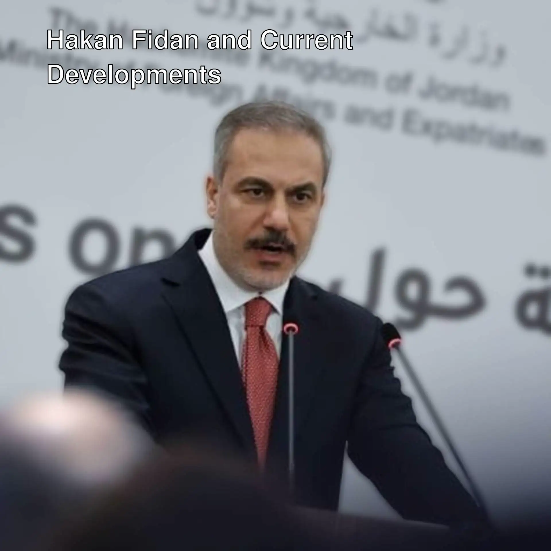Foreign Minister Hakan Fidan speaking at a press conference. Foreign Minister Hakan Fidan speaking at a press conference.