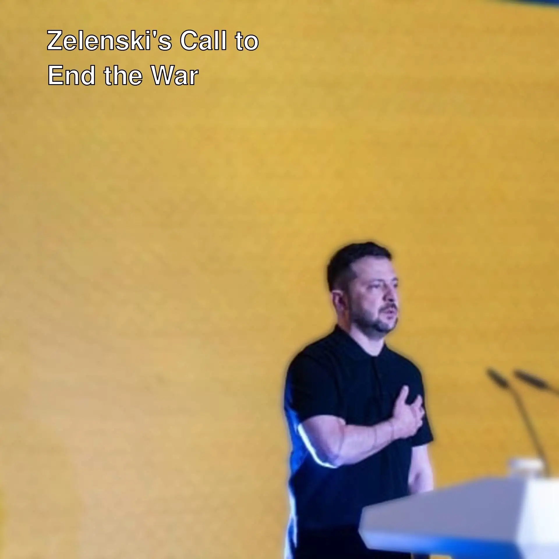 Ukrainian President Zelenski at a press conference.
