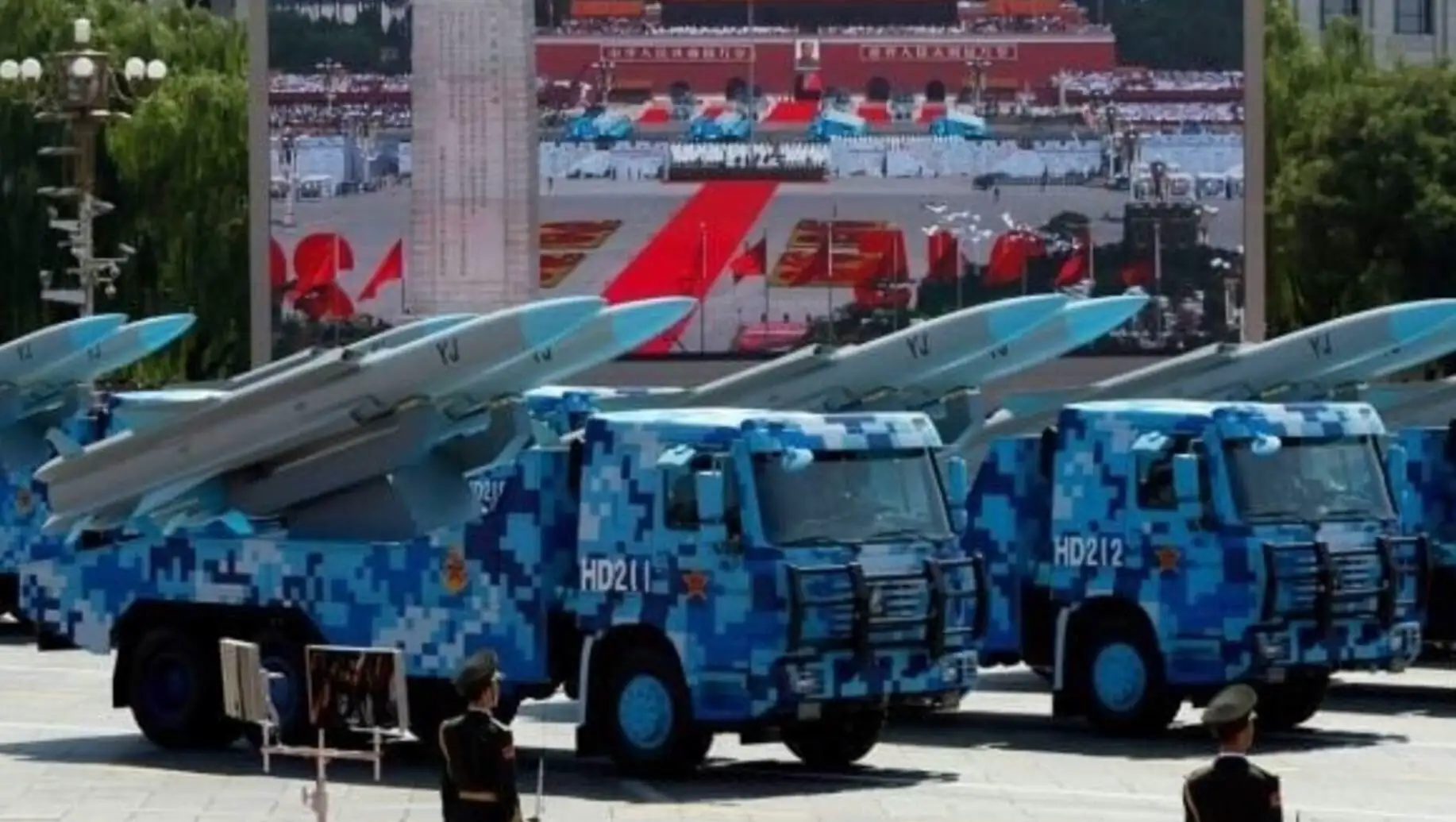 Military vehicles equipped with missiles. Military vehicles equipped with missiles.