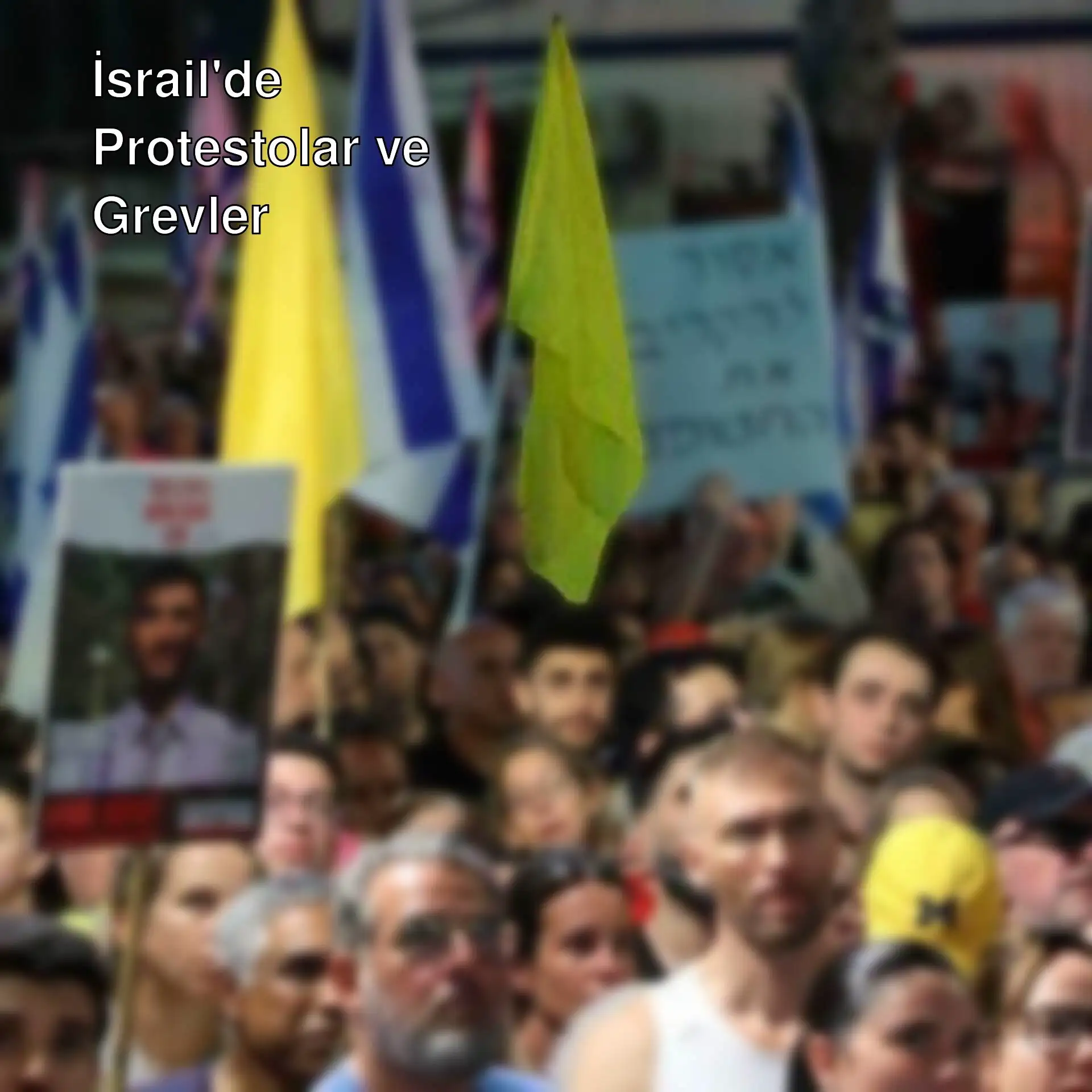 İsrail'de protesto gösterisi yapan bir grup insan. İsrail'de protesto gösterisi yapan bir grup insan.