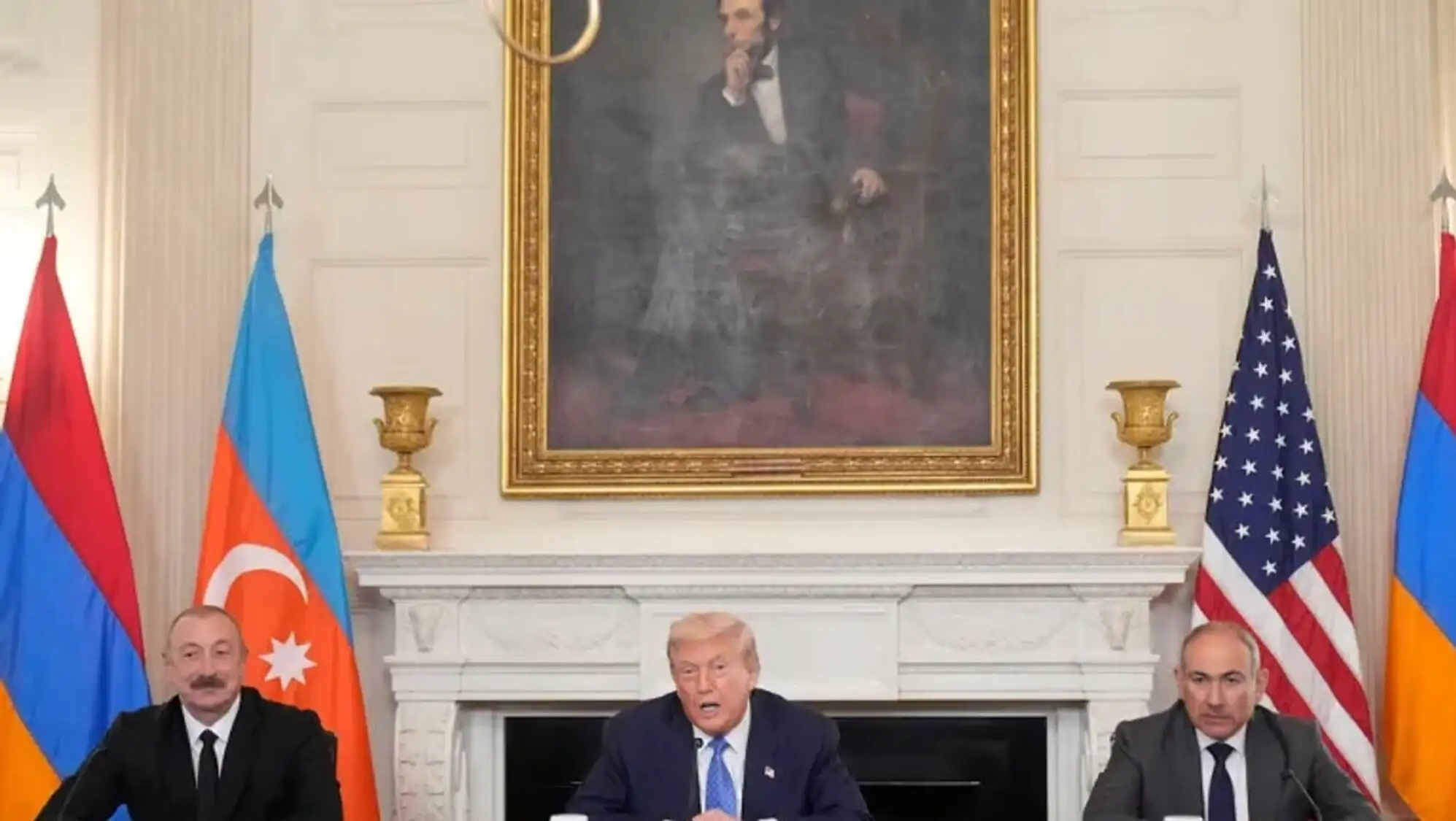 Trump meeting with a group of men. Trump meeting with a group of men.