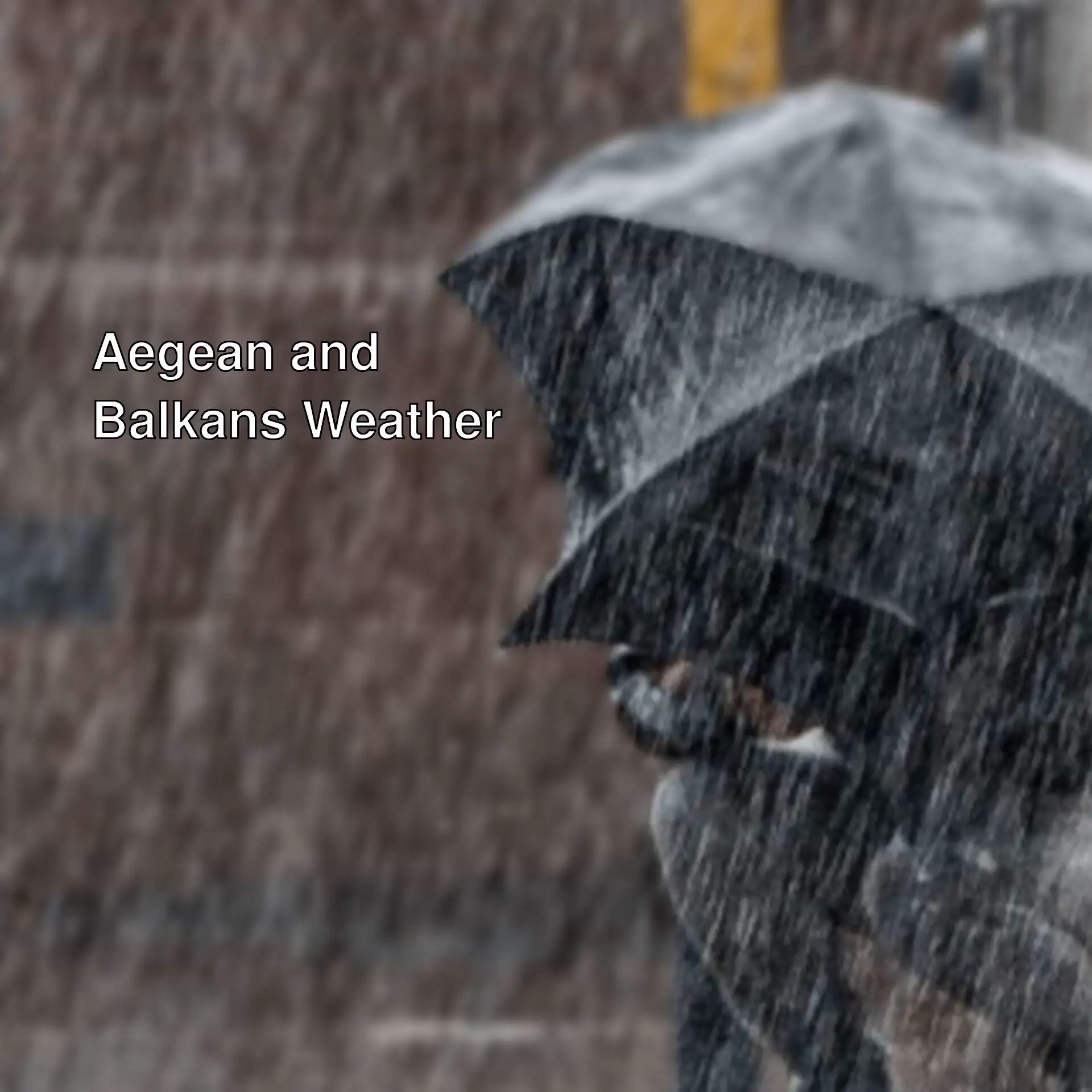 A person holding an umbrella in the rain.