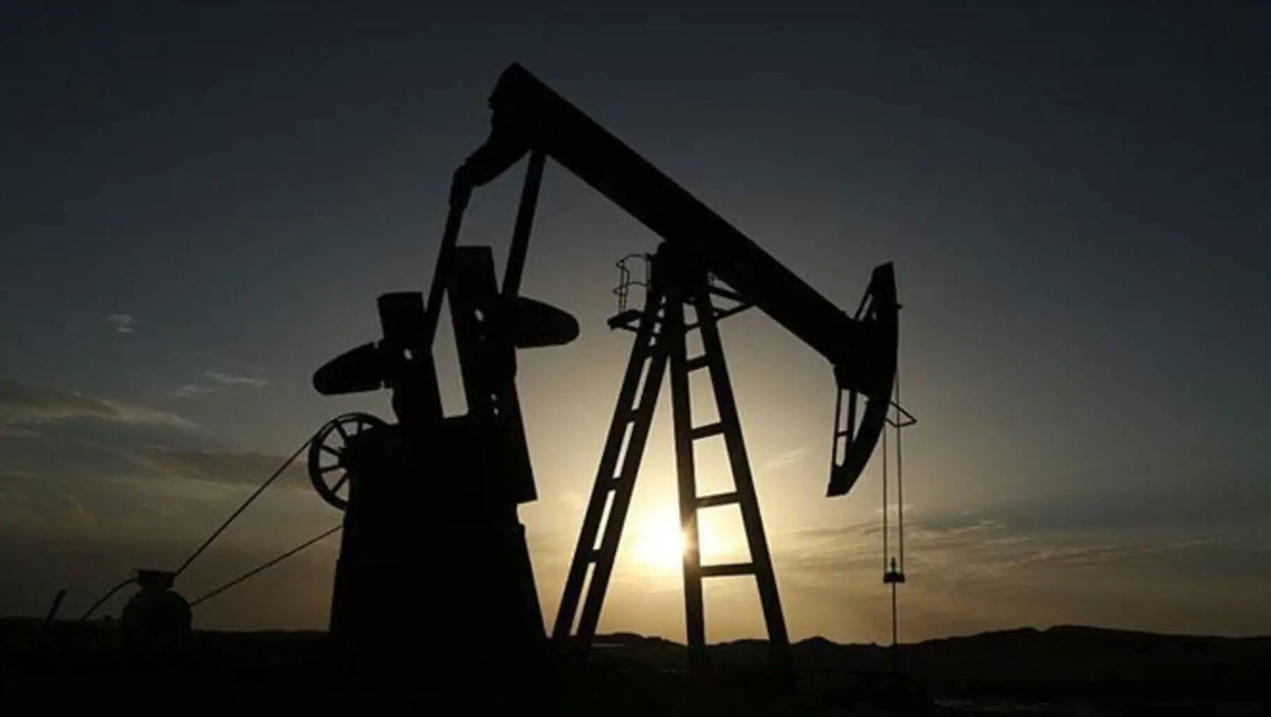 A silhouette of an oil pump A silhouette of an oil pump