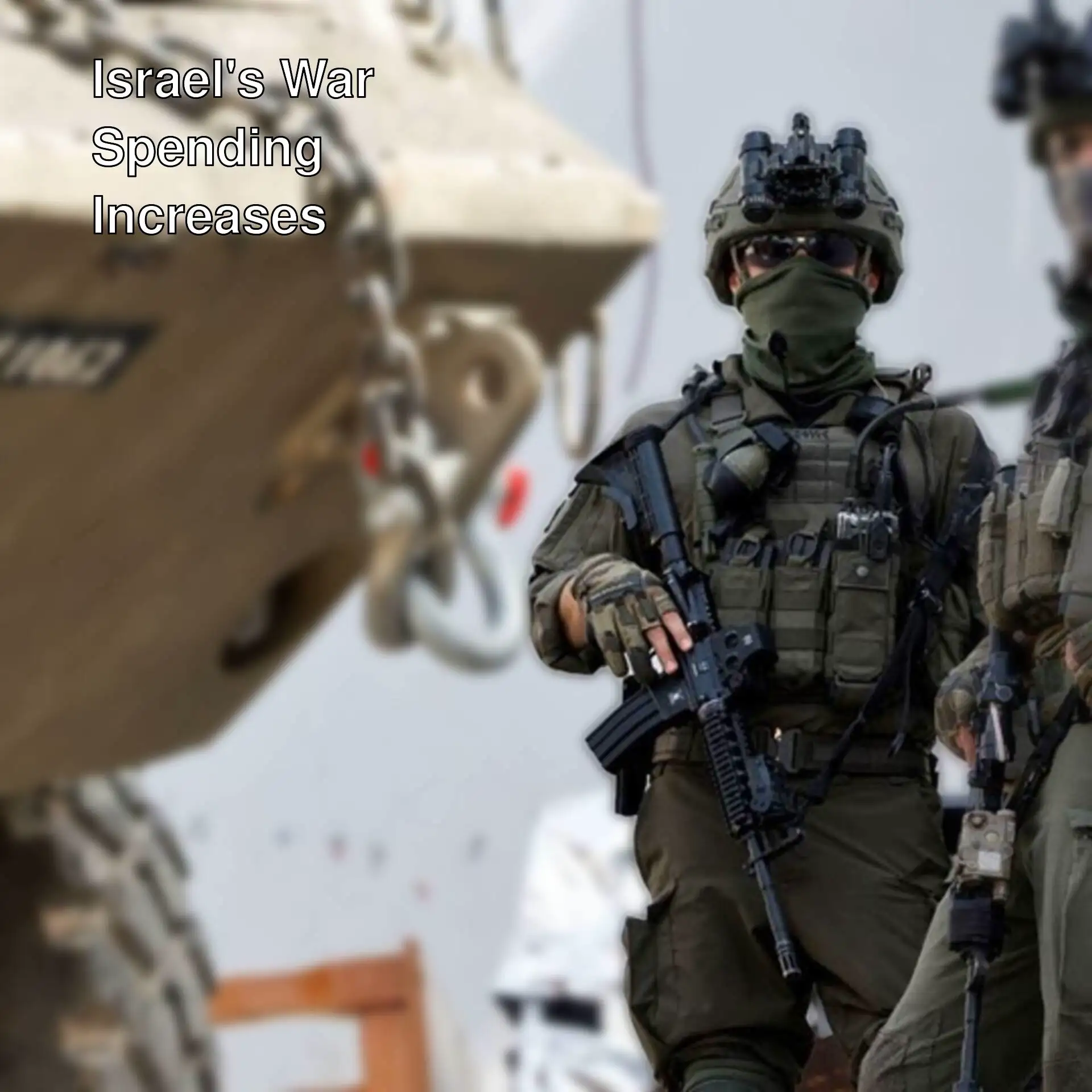 Image of two soldiers in Israel with a tank.
