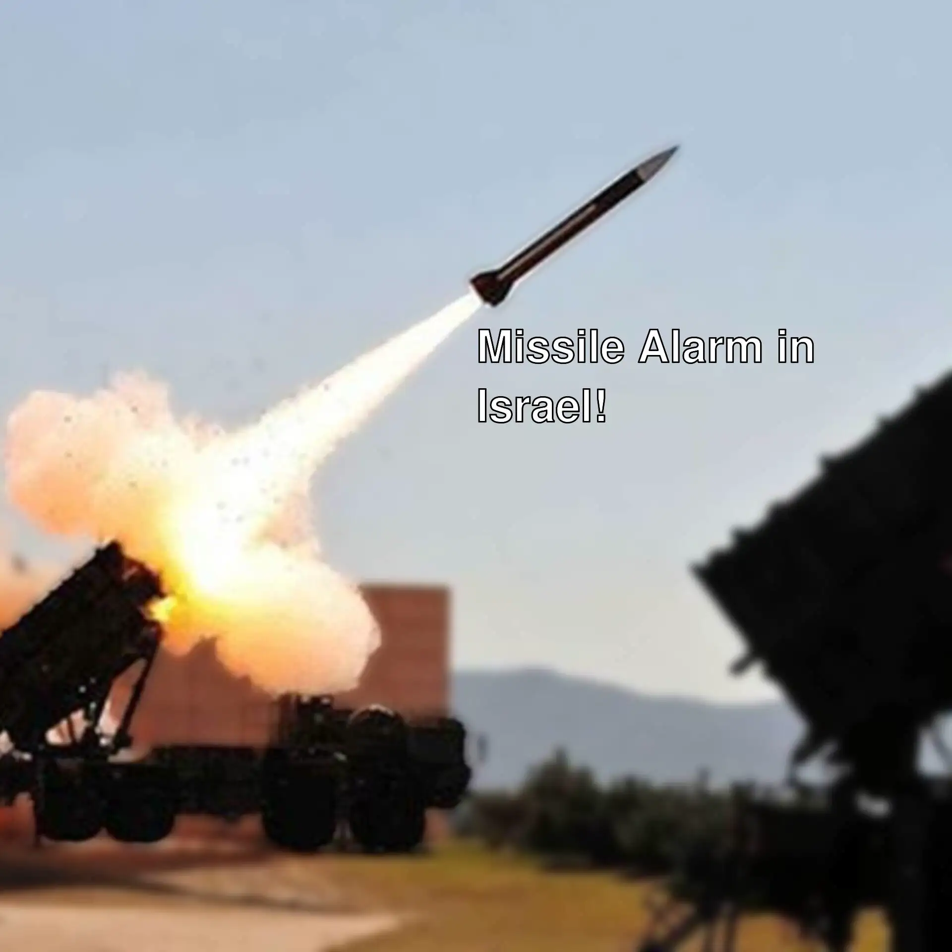 A missile launched from Yemen. Air defense systems are active.