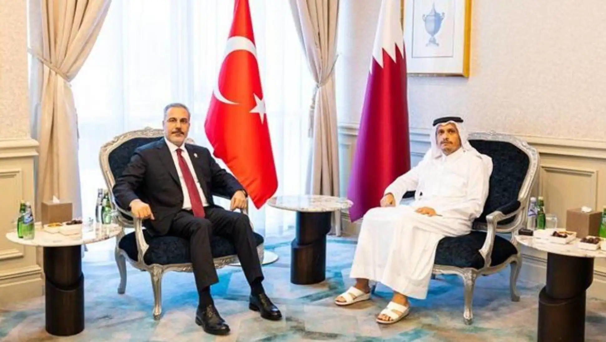 Foreign Minister Hakan Fidan is meeting with the Prime Minister of Qatar. Foreign Minister Hakan Fidan is meeting with the Prime Minister of Qatar.