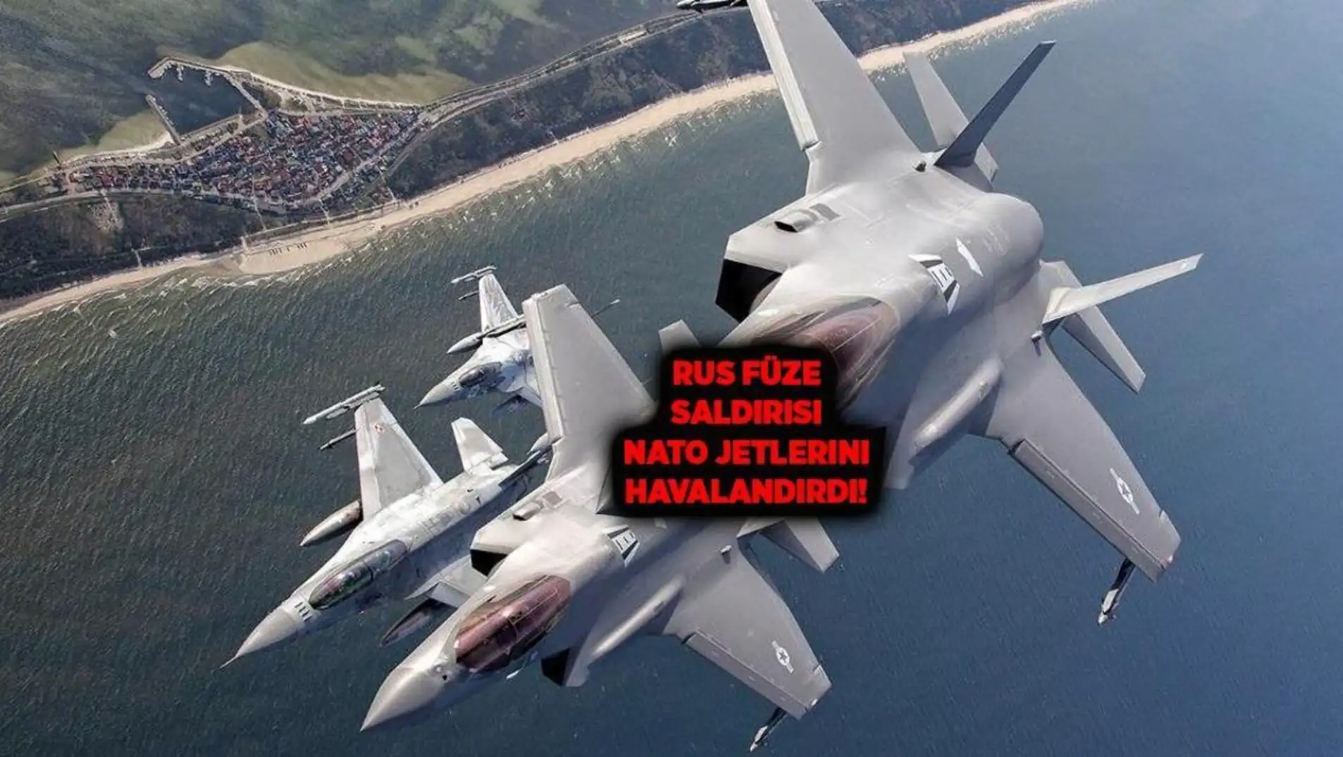 Bir grup savaş uçağının havada uçuş yaptığı an.