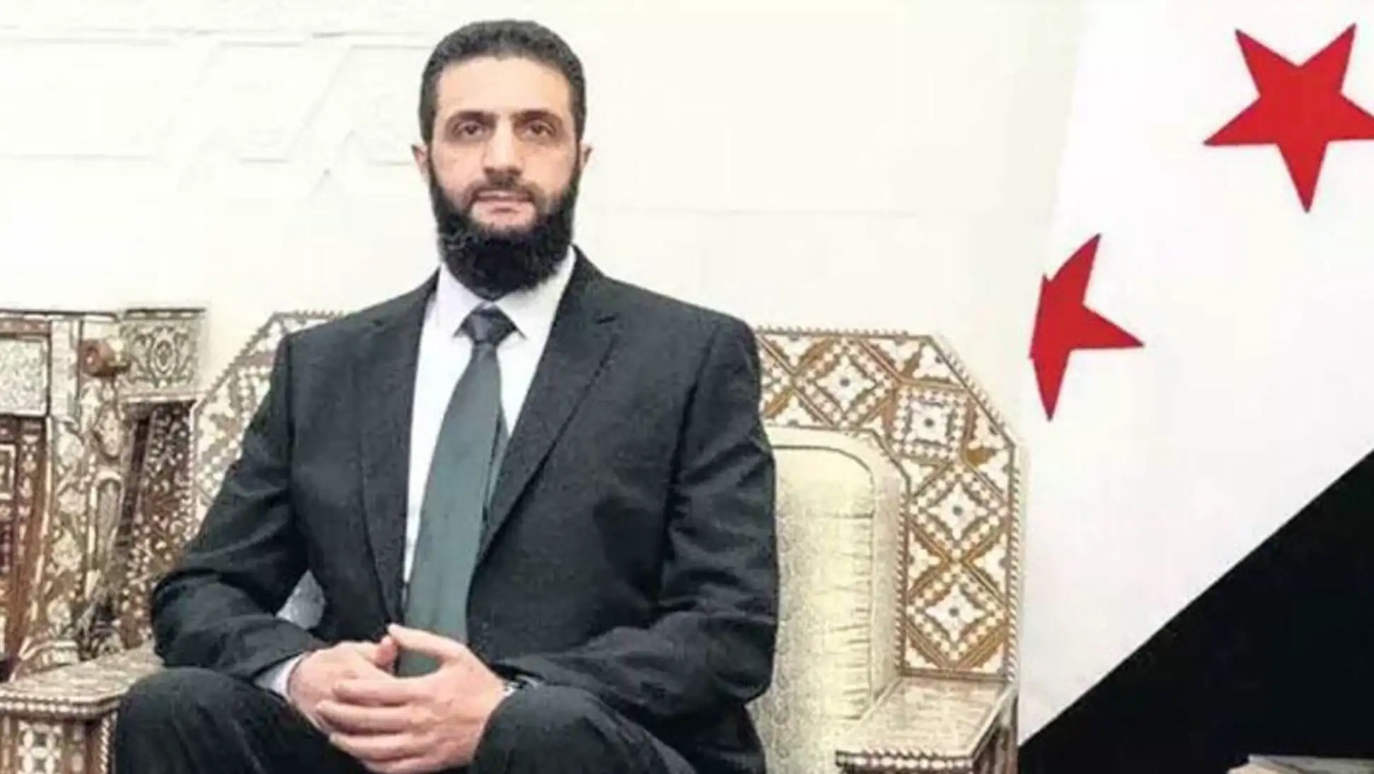 Syrian President Ahmed Shara at an official meeting. Syrian President Ahmed Shara at an official meeting.