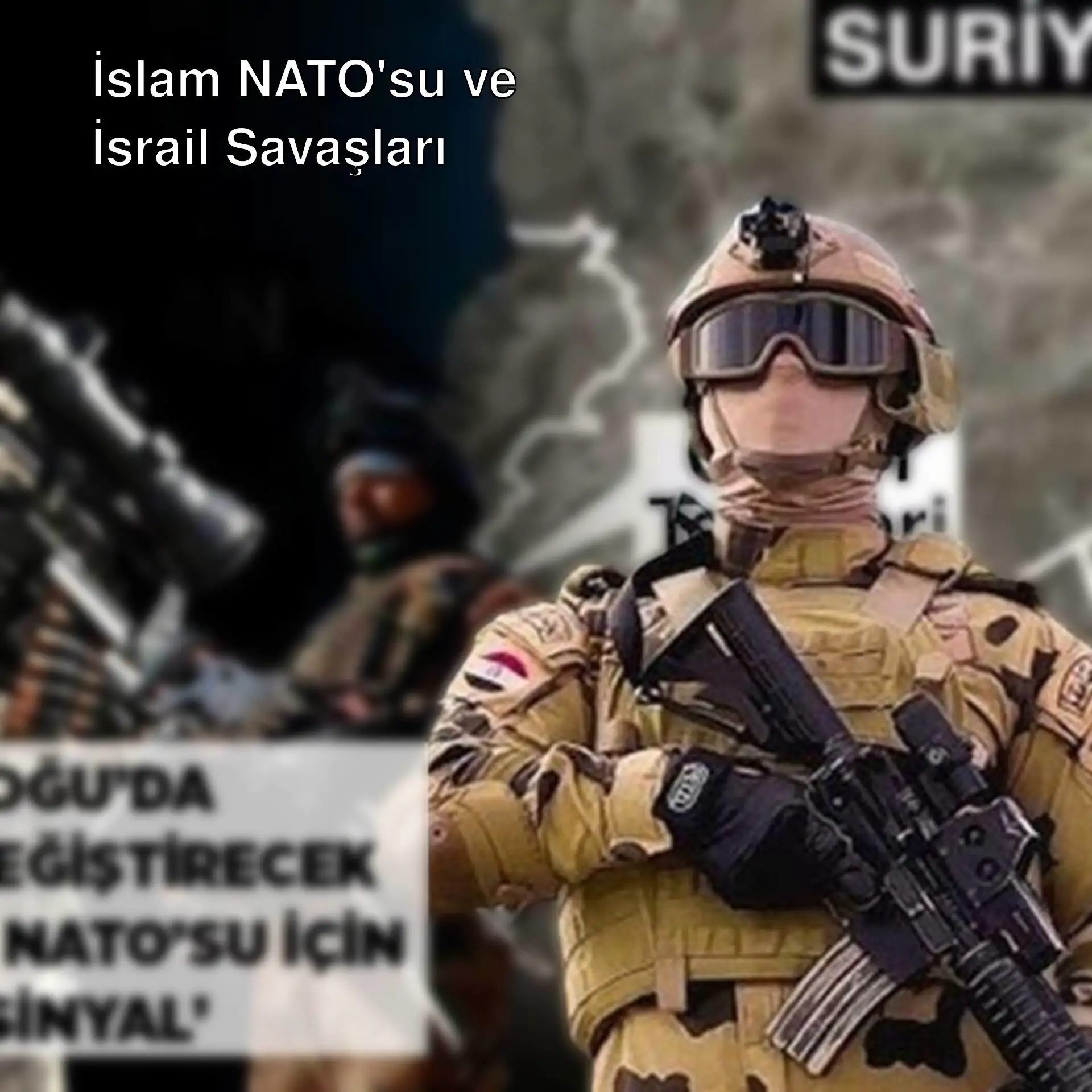 Askeri üniforma giymiş bir adam silah tutuyor.