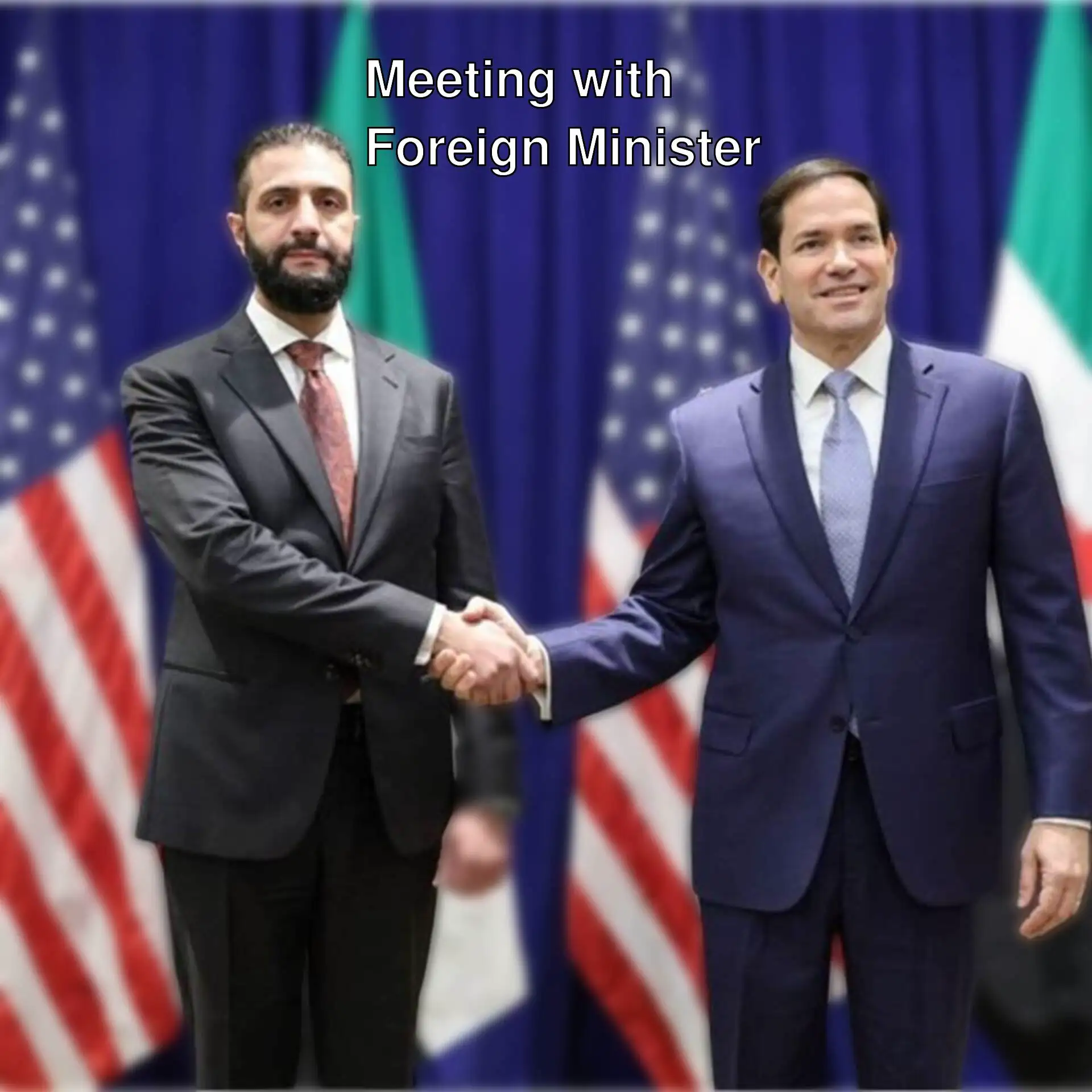 Foreign Minister Hakan Fidan and U.S. Secretary of State Marco Rubio meeting.