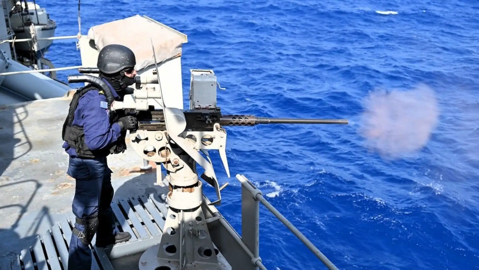 A soldier during the exercise in Greece