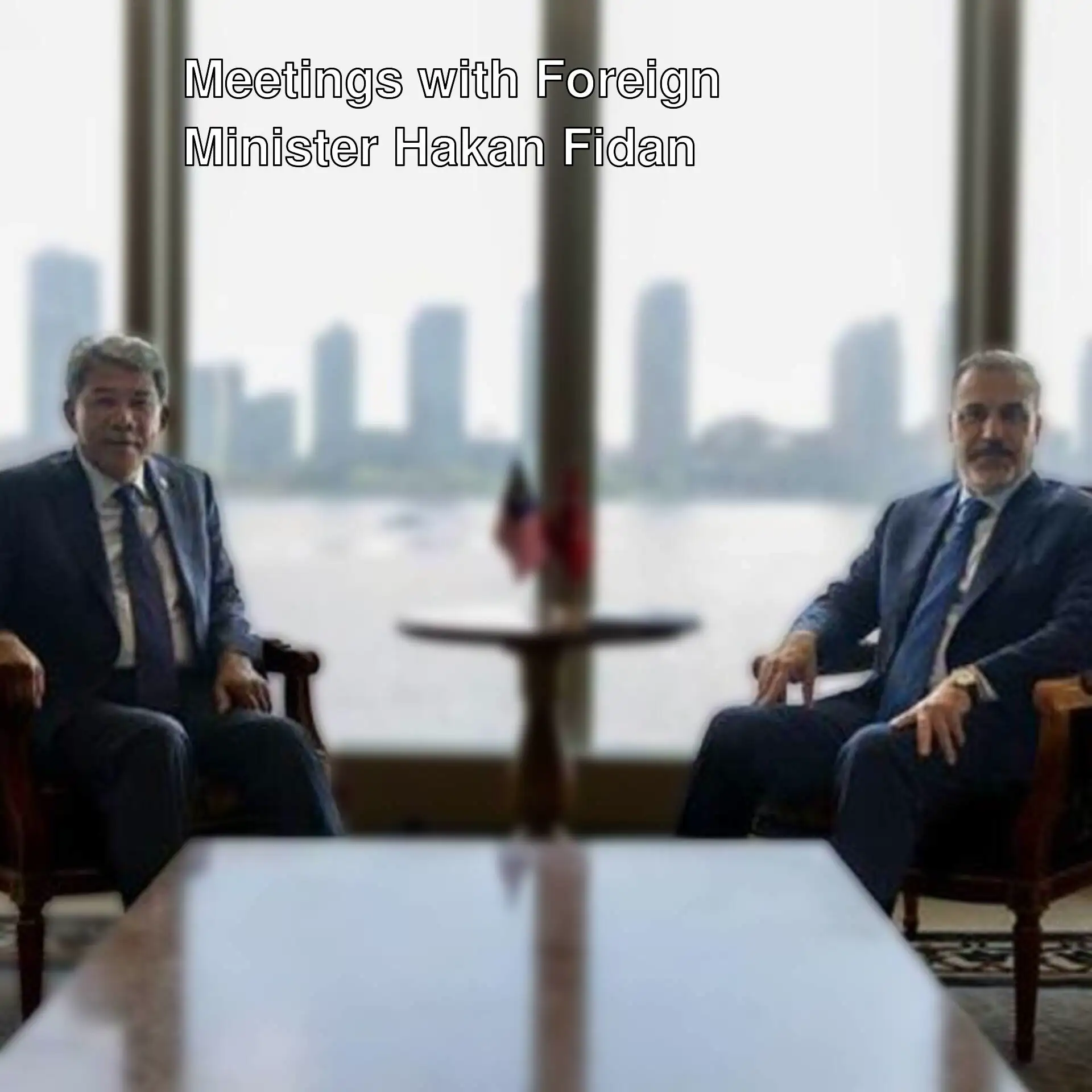 Foreign Minister Hakan Fidan meeting with Malaysian counterpart Hasan.