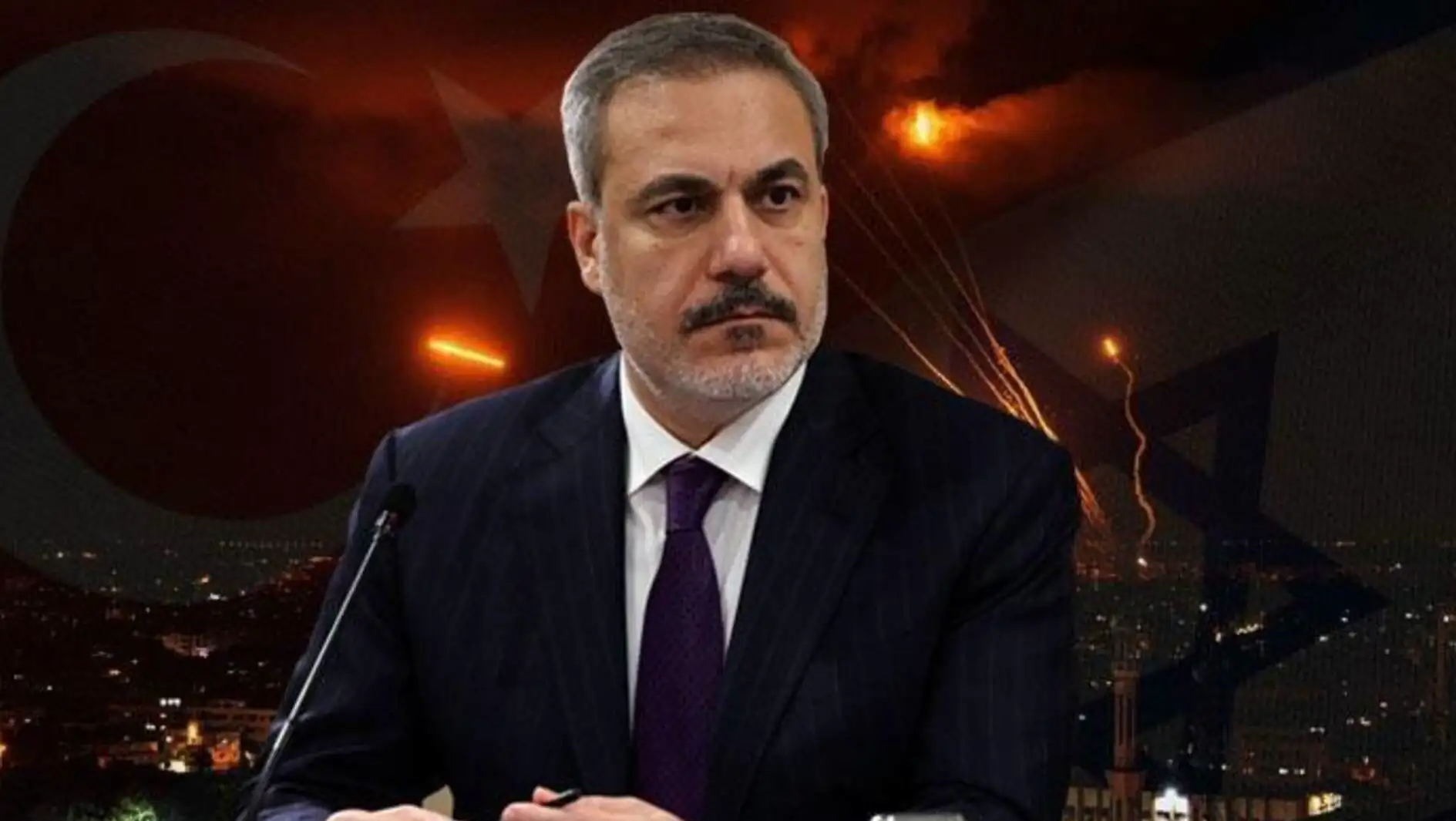 Foreign Minister Hakan Fidan at an official meeting.