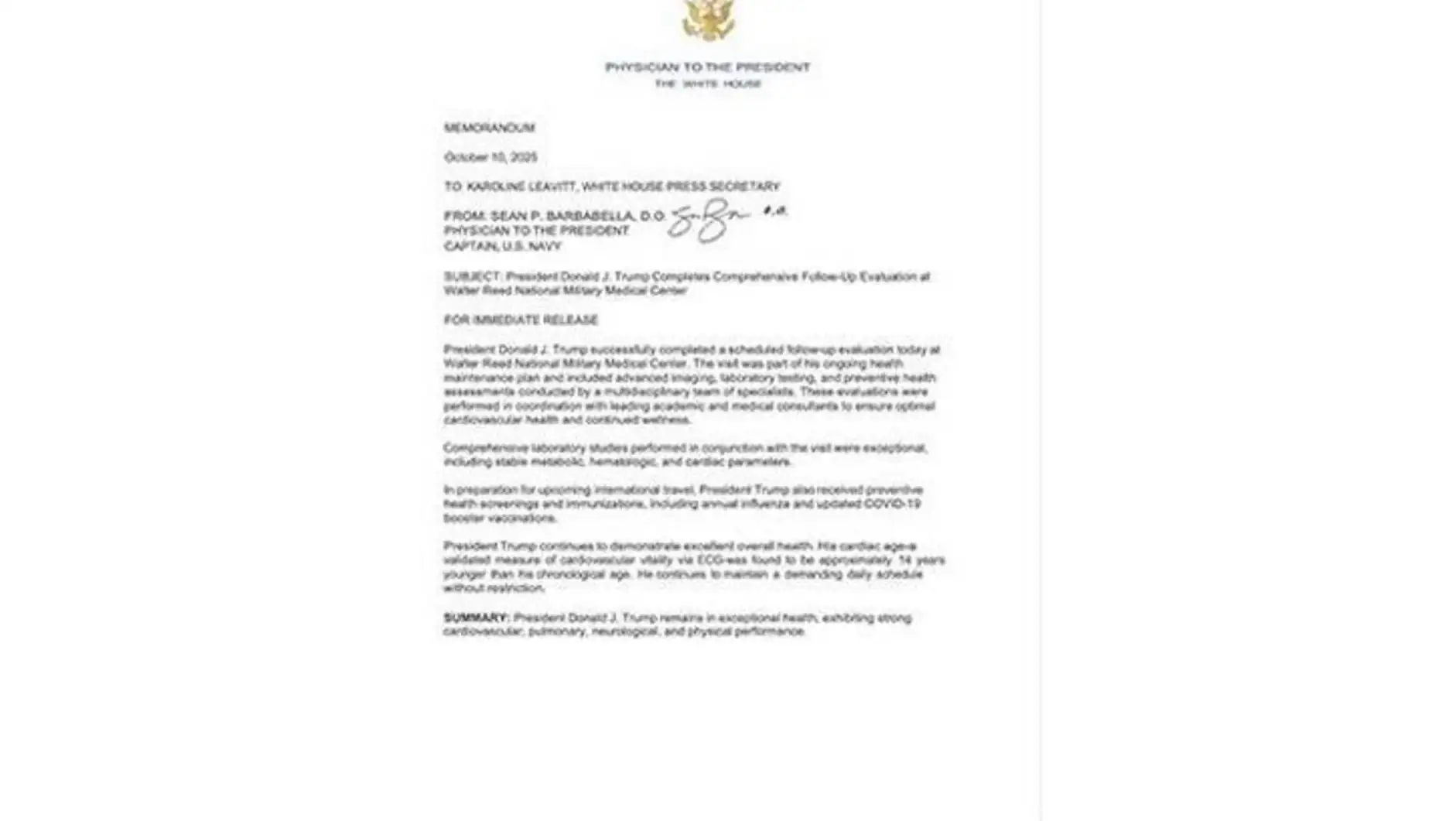 A letter from a politician.
