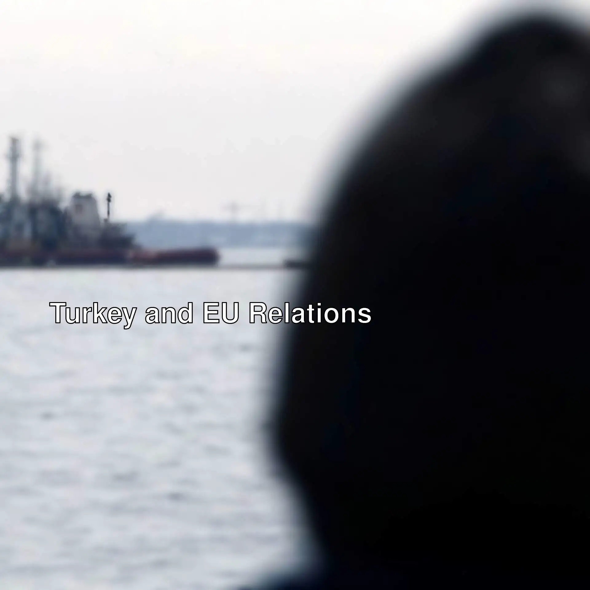 A person looking at a ship in the water.