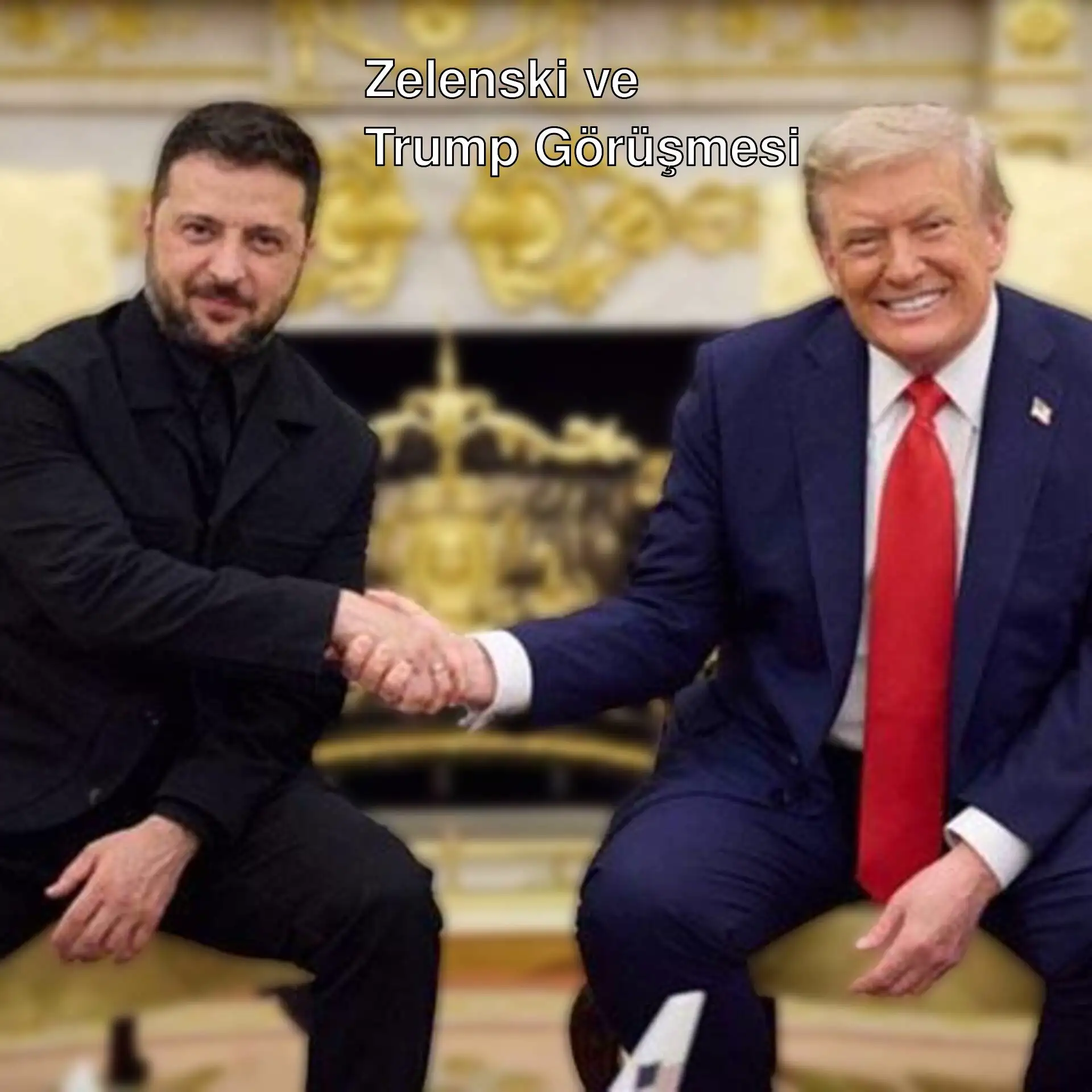 Zelenski ve Trump el sıkışıyor. Zelenski ve Trump el sıkışıyor.