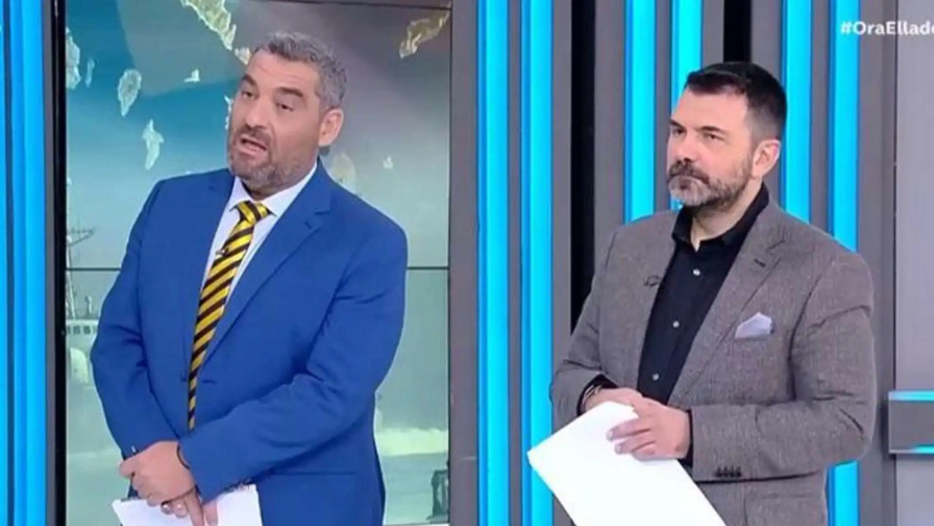 Greek admiral makes statements live on air. Greek admiral makes statements live on air.