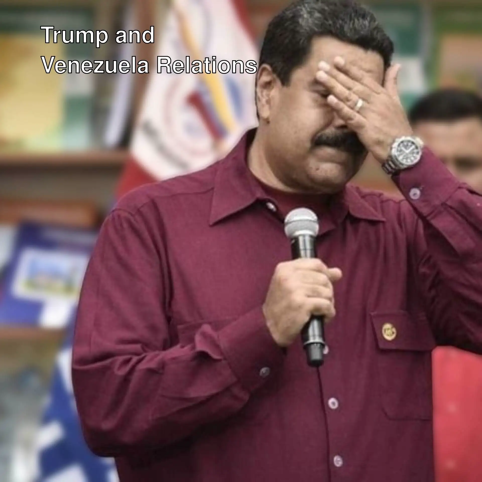Trump making a statement about Venezuela. Trump making a statement about Venezuela.