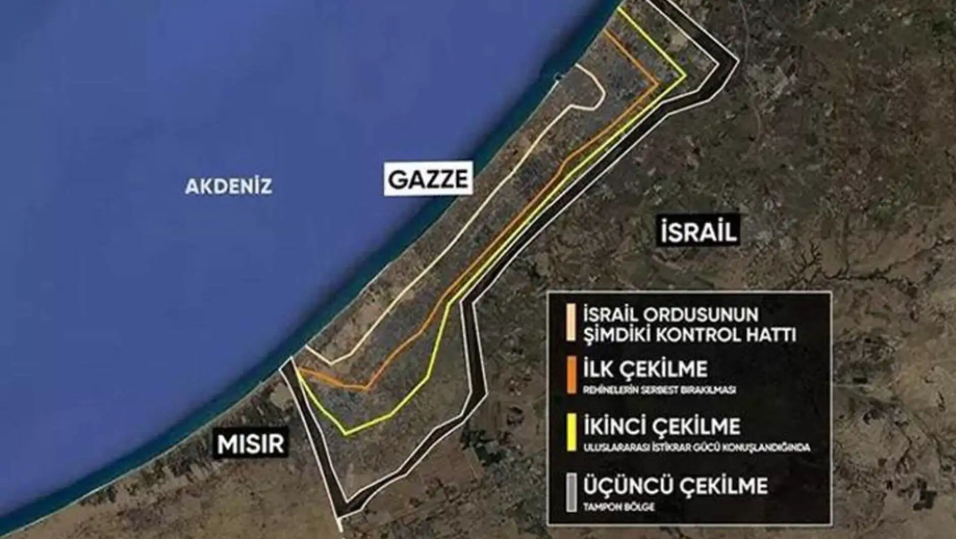 Gazze haritası ve yeni sınırlar. Gazze haritası ve yeni sınırlar.