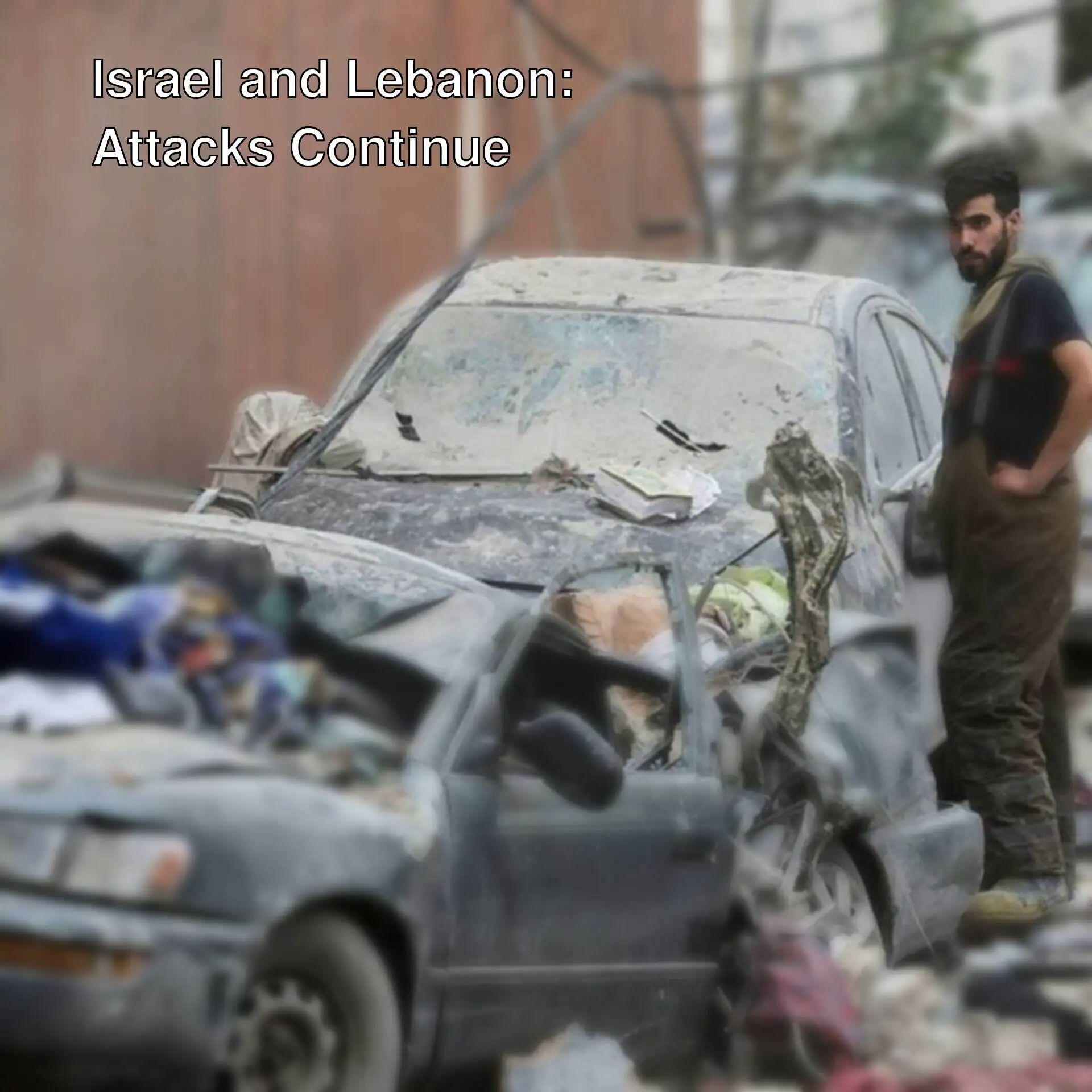 Image of a vehicle targeted by Israel in Lebanon. Image of a vehicle targeted by Israel in Lebanon.