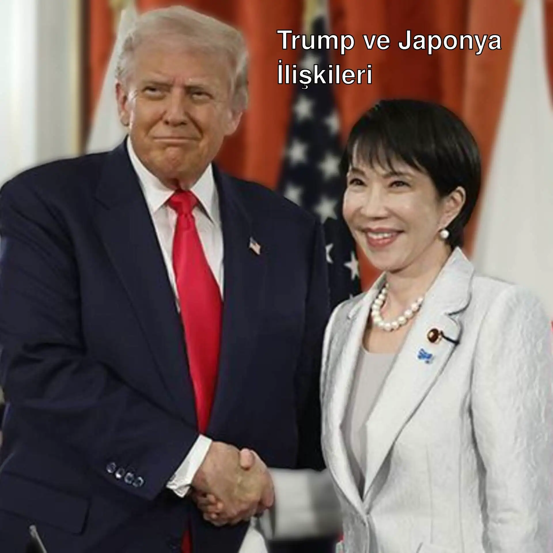 Trump ve Takaichi el sıkışıyor. Trump ve Takaichi el sıkışıyor.