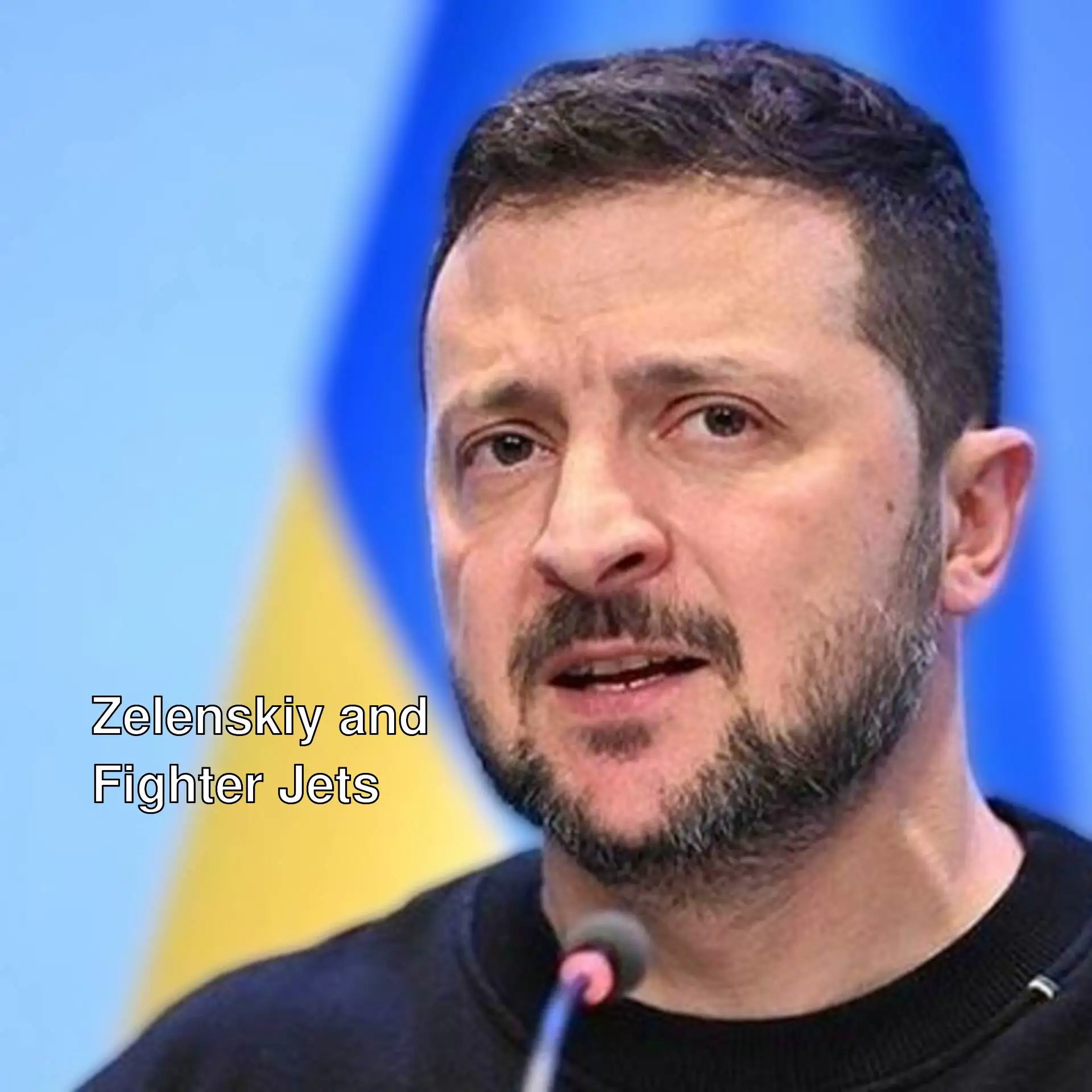 Zelenskiy speaking at a press conference. Zelenskiy speaking at a press conference.