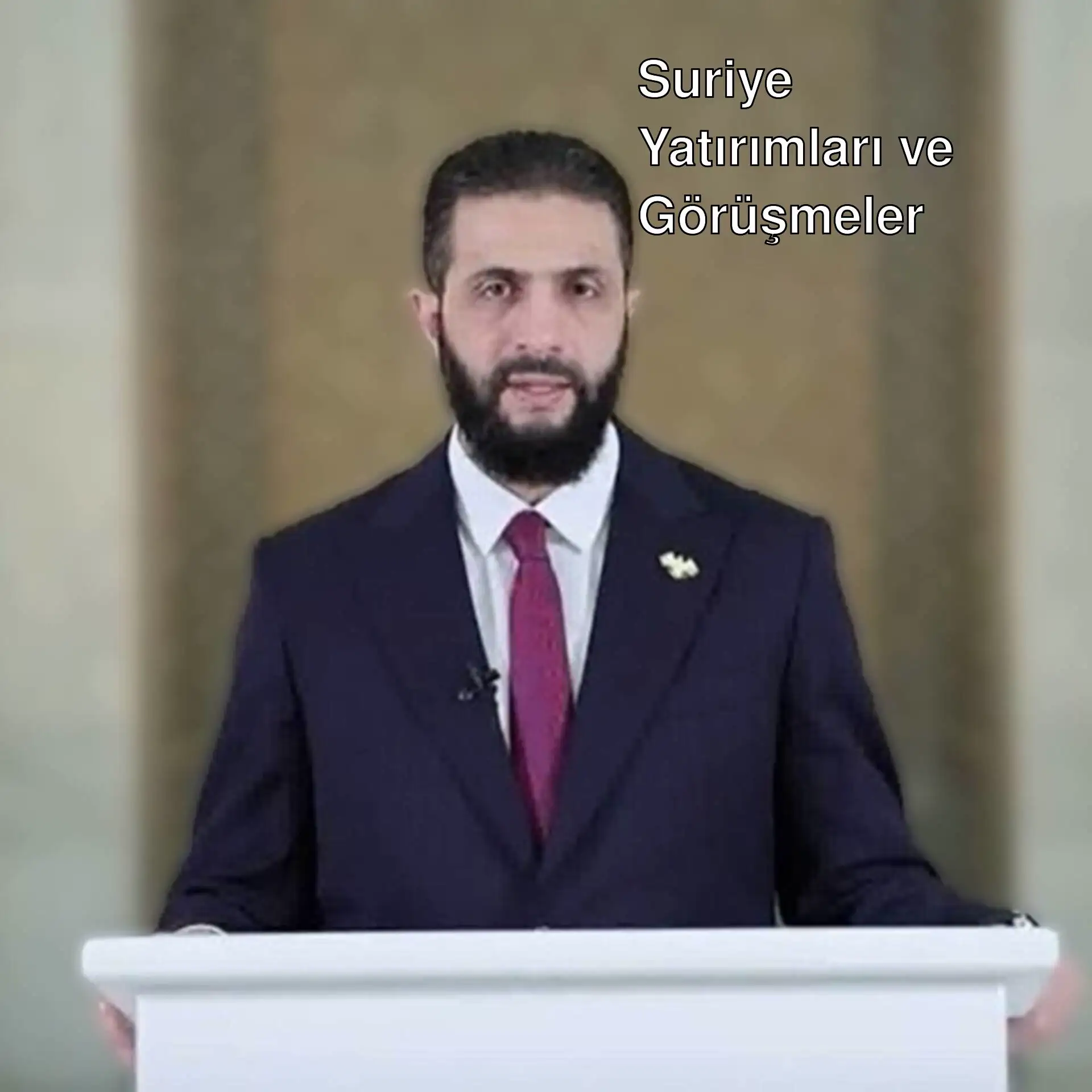 Suriye Cumhurbaşkanı Ahmed Şara, yatırım konferansında konuşuyor. Suriye Cumhurbaşkanı Ahmed Şara, yatırım konferansında konuşuyor.