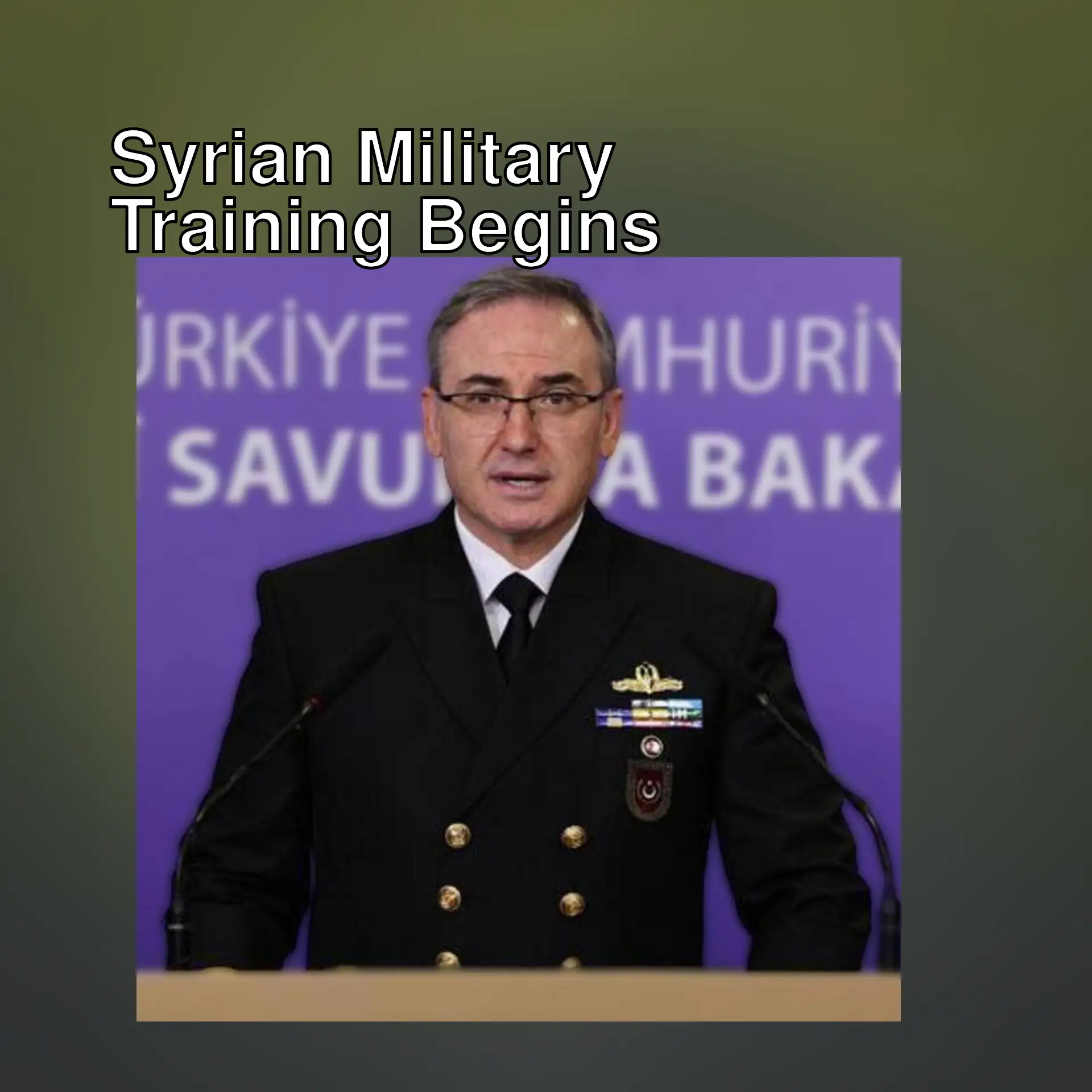 A man in uniform standing at a podium. A man in uniform standing at a podium.