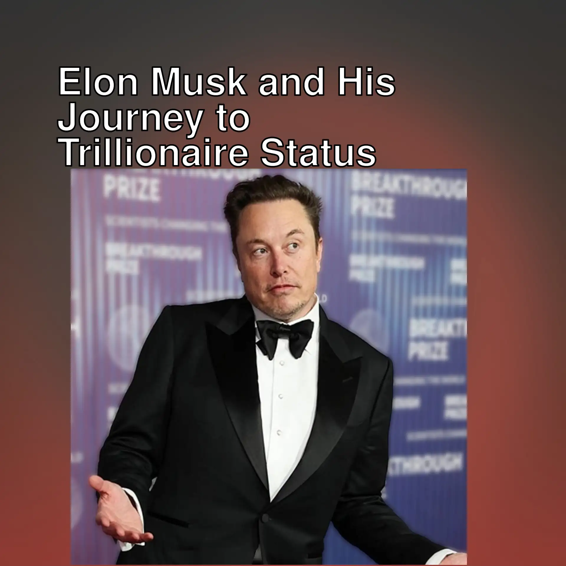 Elon Musk posing in a tuxedo.