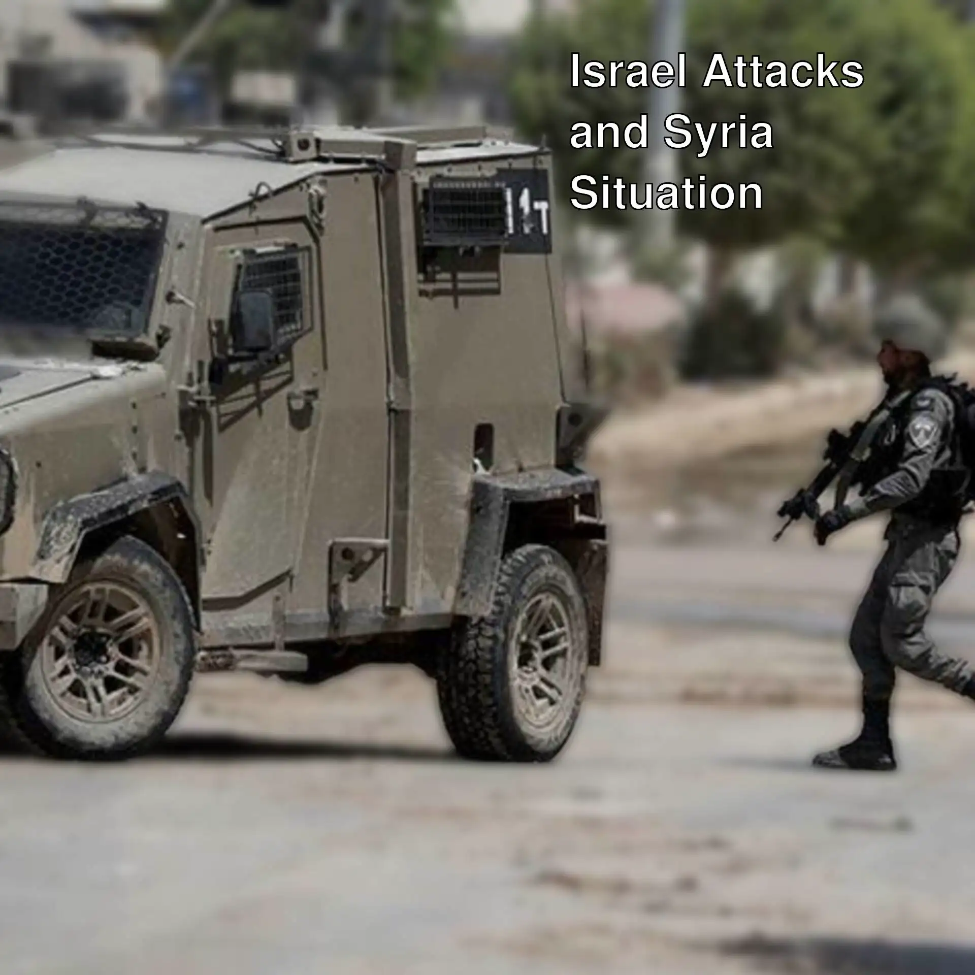 A military vehicle belonging to the Israeli army.