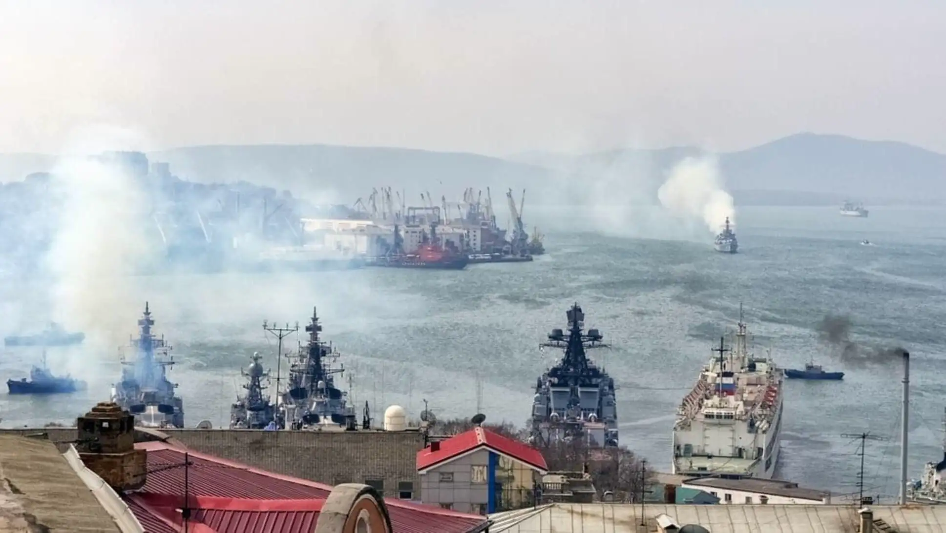 Ships in the water. Ships in the water.