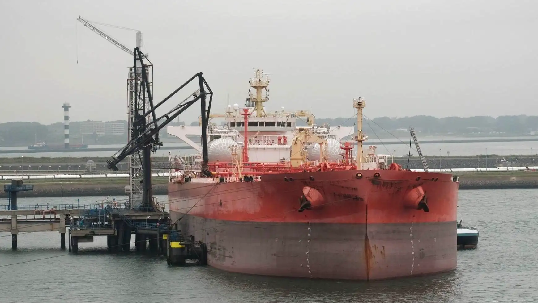 A large ship in the water. A large ship in the water.