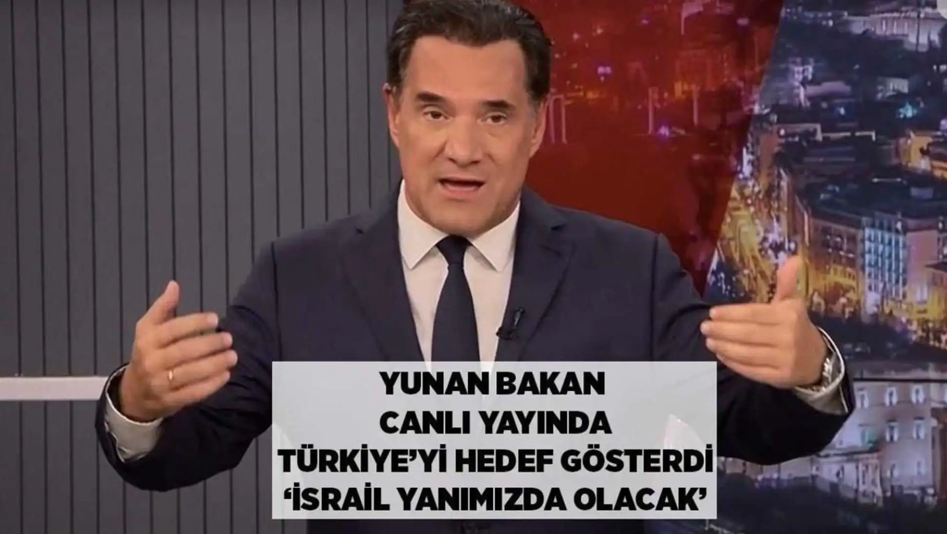 Yunan Bakan Georgiadis basın toplantısında. Yunan Bakan Georgiadis basın toplantısında.