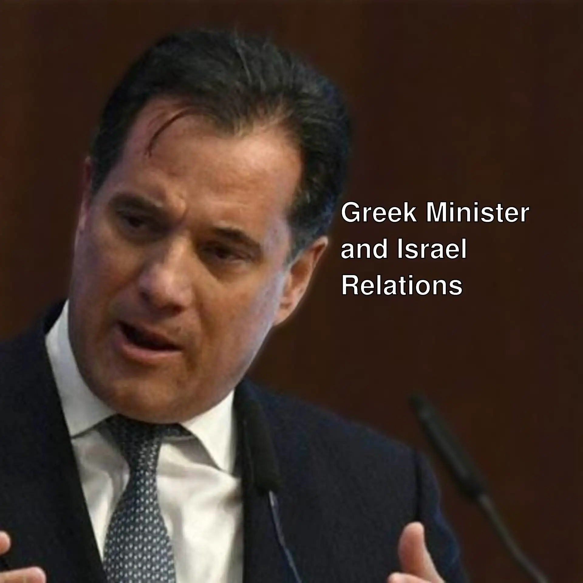 Greek Minister Georgiadis at a press conference. Greek Minister Georgiadis at a press conference.