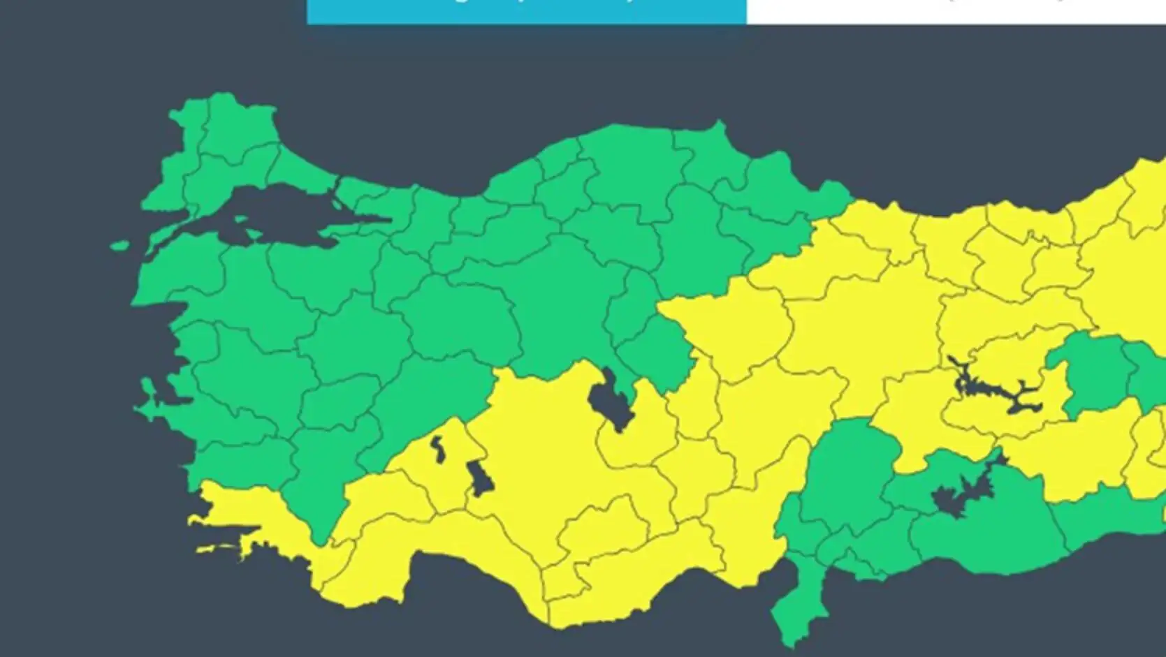 Farklı renklerdeki alanların haritası.