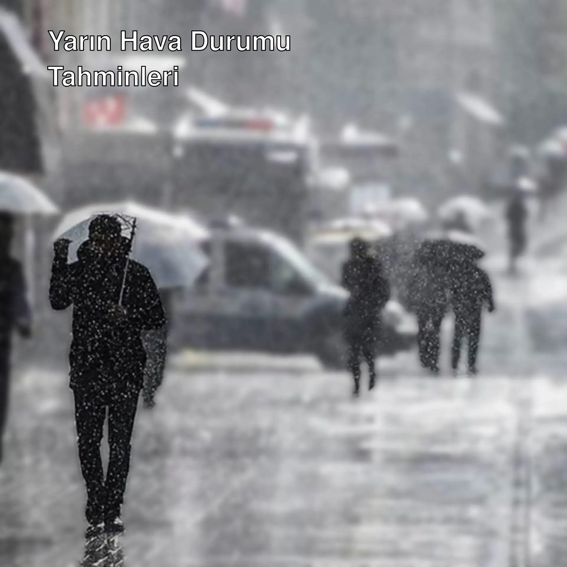 Yağmurda şemsiyelerle yürüyen insanlar.