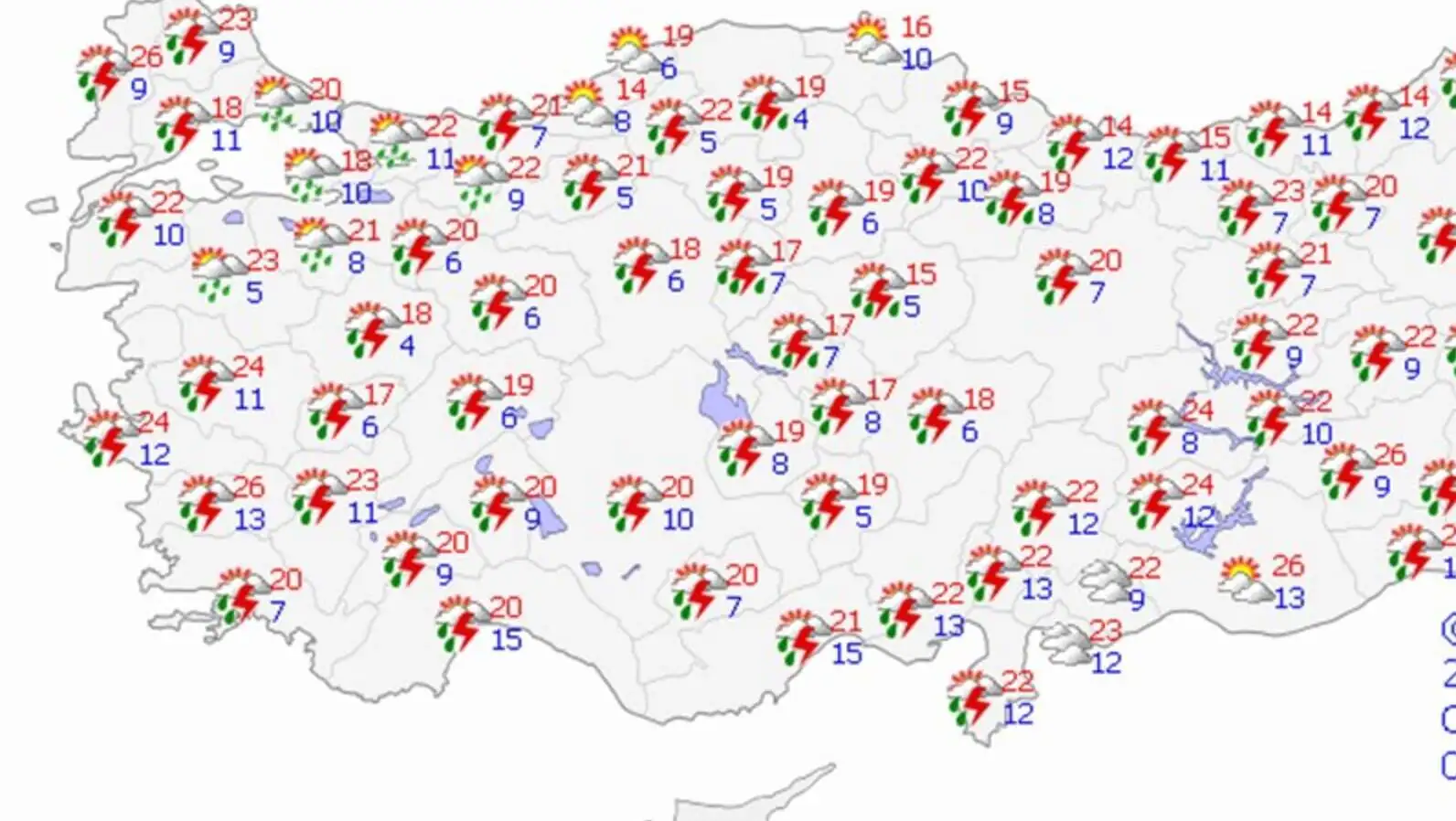 Hava durumu haritası. Hava durumu haritası.