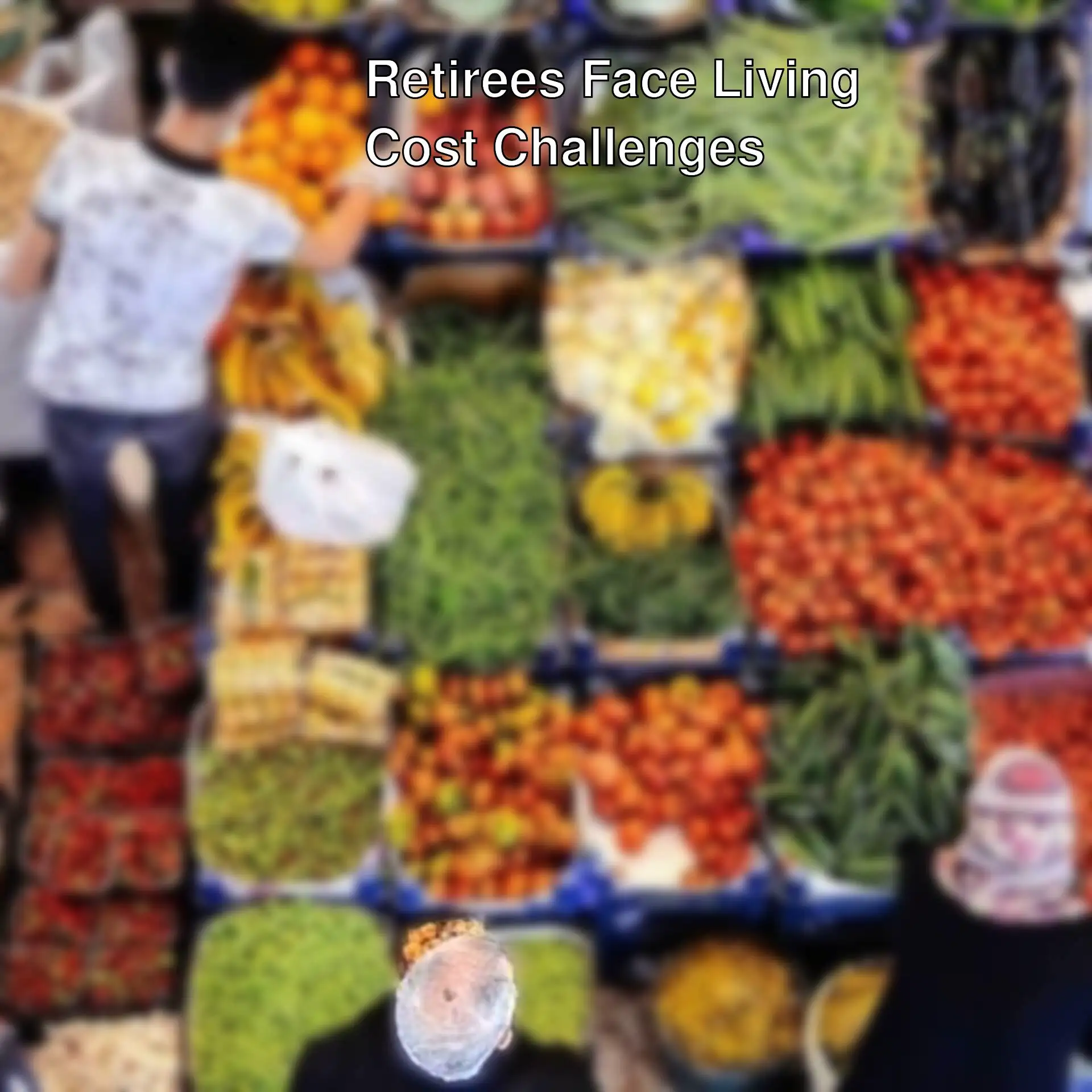 People looking down at a market with many fruits and vegetables. People looking down at a market with many fruits and vegetables.