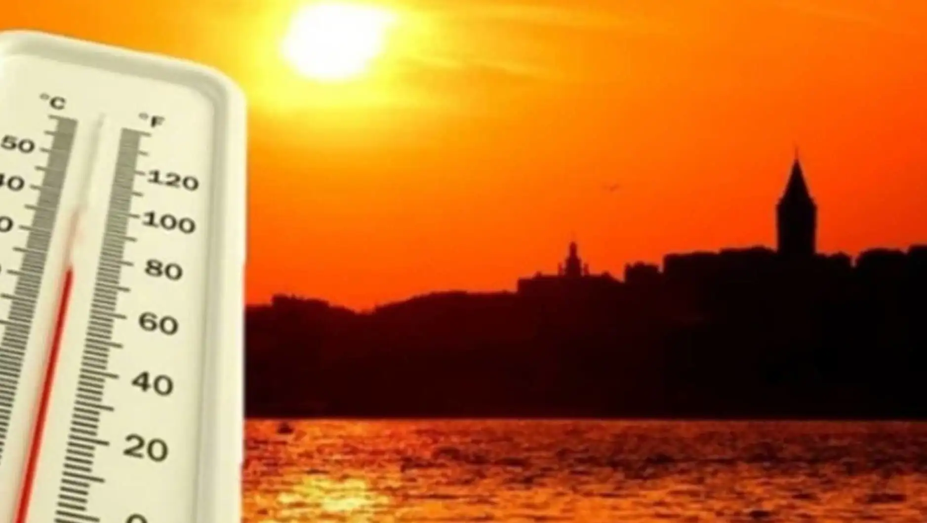 An image of a phone next to a body of water related to weather.