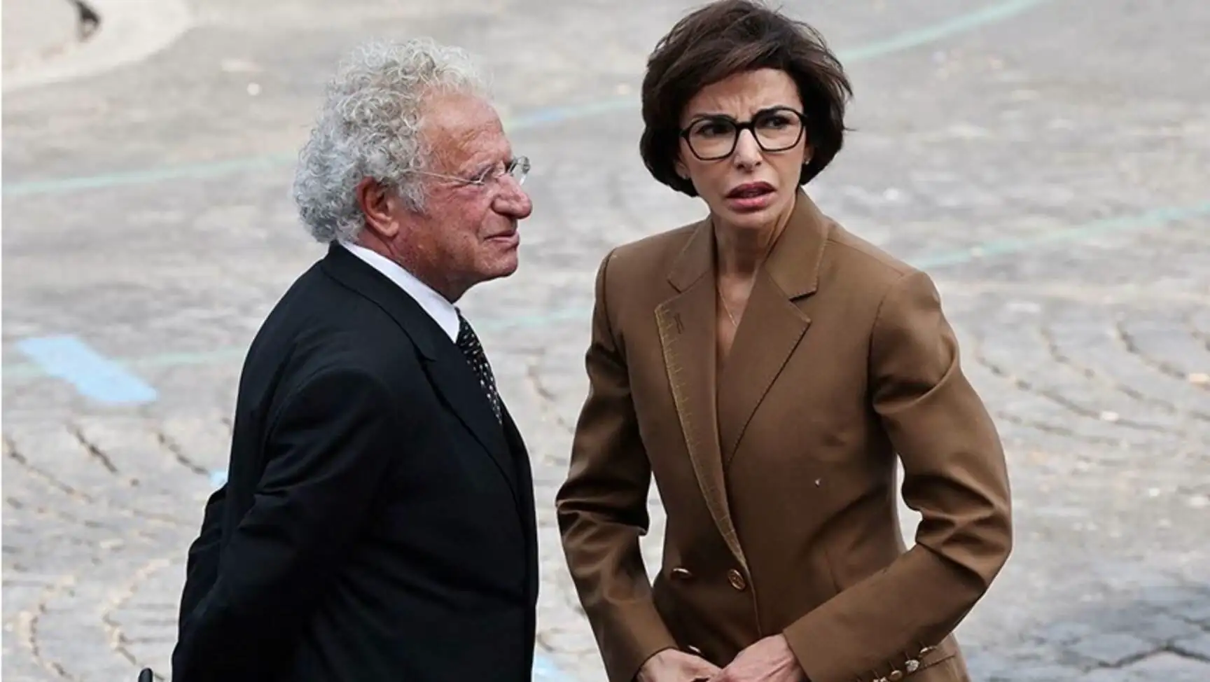 French Culture Minister Rachida Dati with a man.