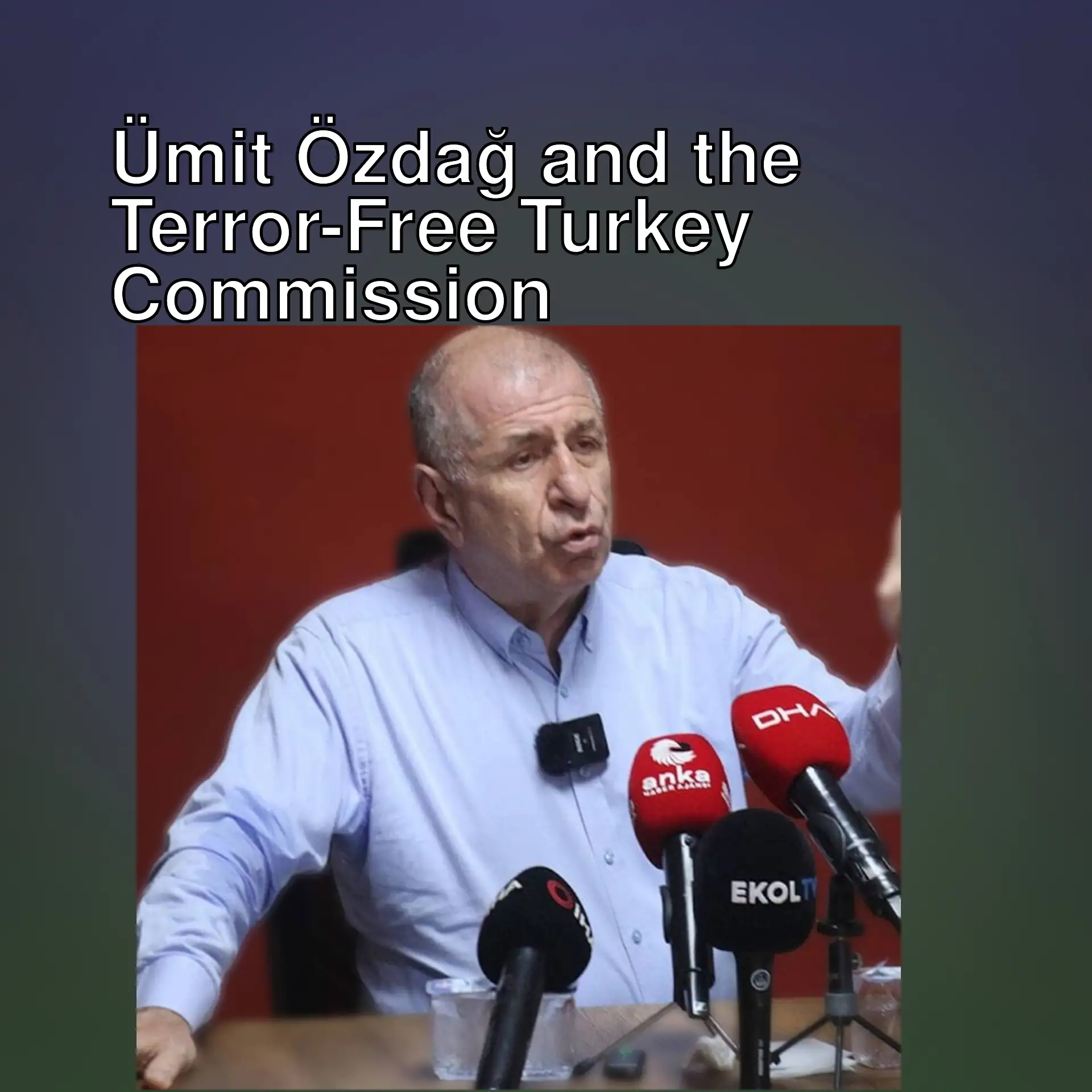 Ümit Özdağ speaking at a press conference.