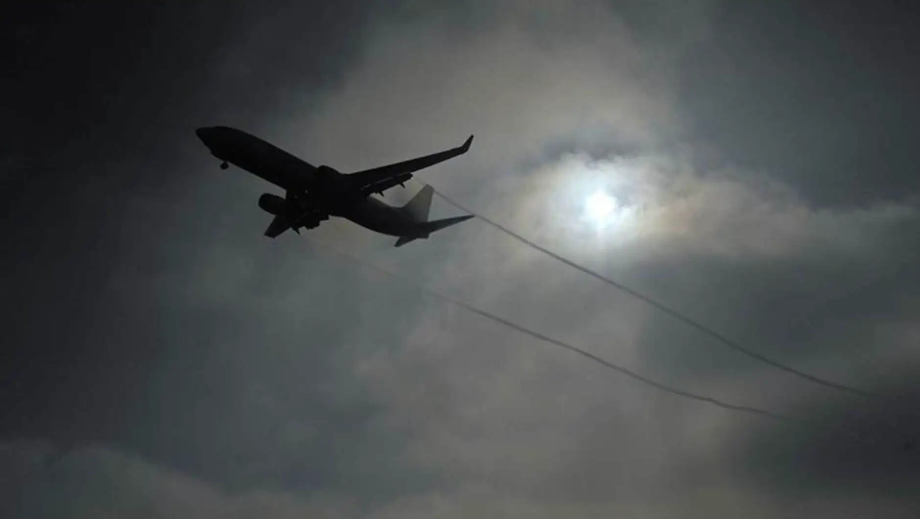 A plane flying in the sky.