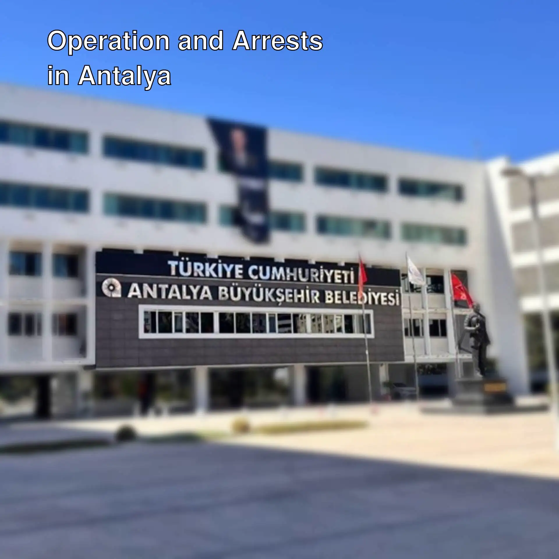 A building in front of Antalya Metropolitan Municipality. A building in front of Antalya Metropolitan Municipality.