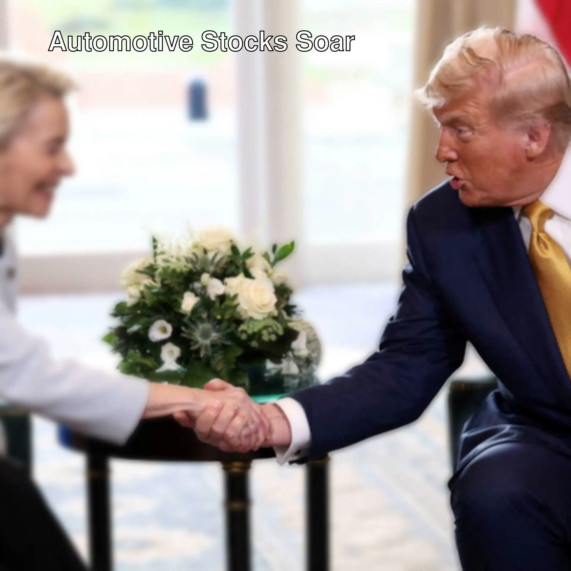 A man and woman shaking hands. A man and woman shaking hands.